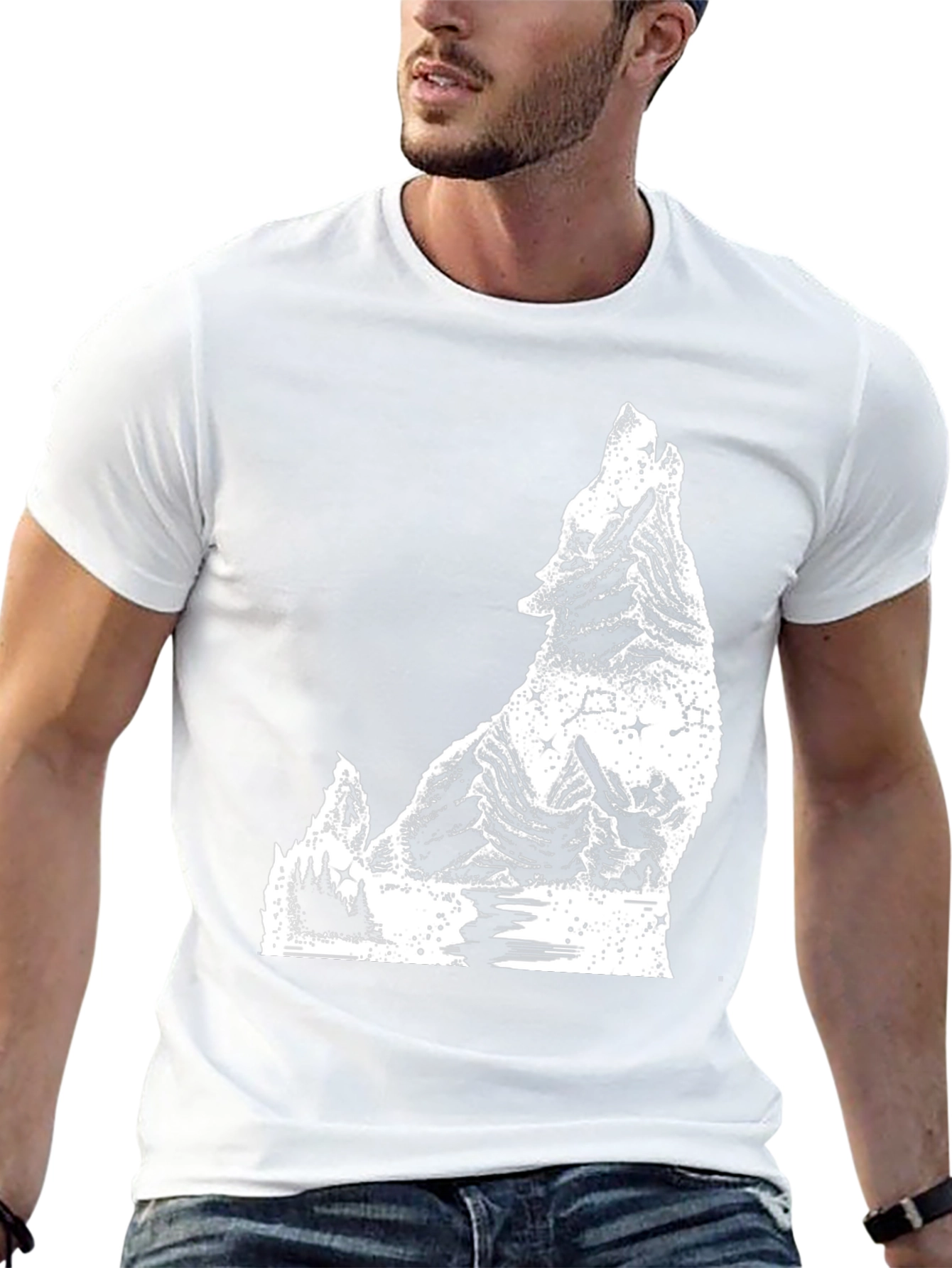 Wolf Graphic T-Shirt - Mens Black Tee