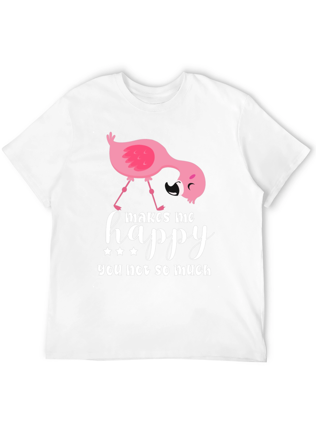 Funny Flamingo Graphic T-Shirt - Makes Me Happy