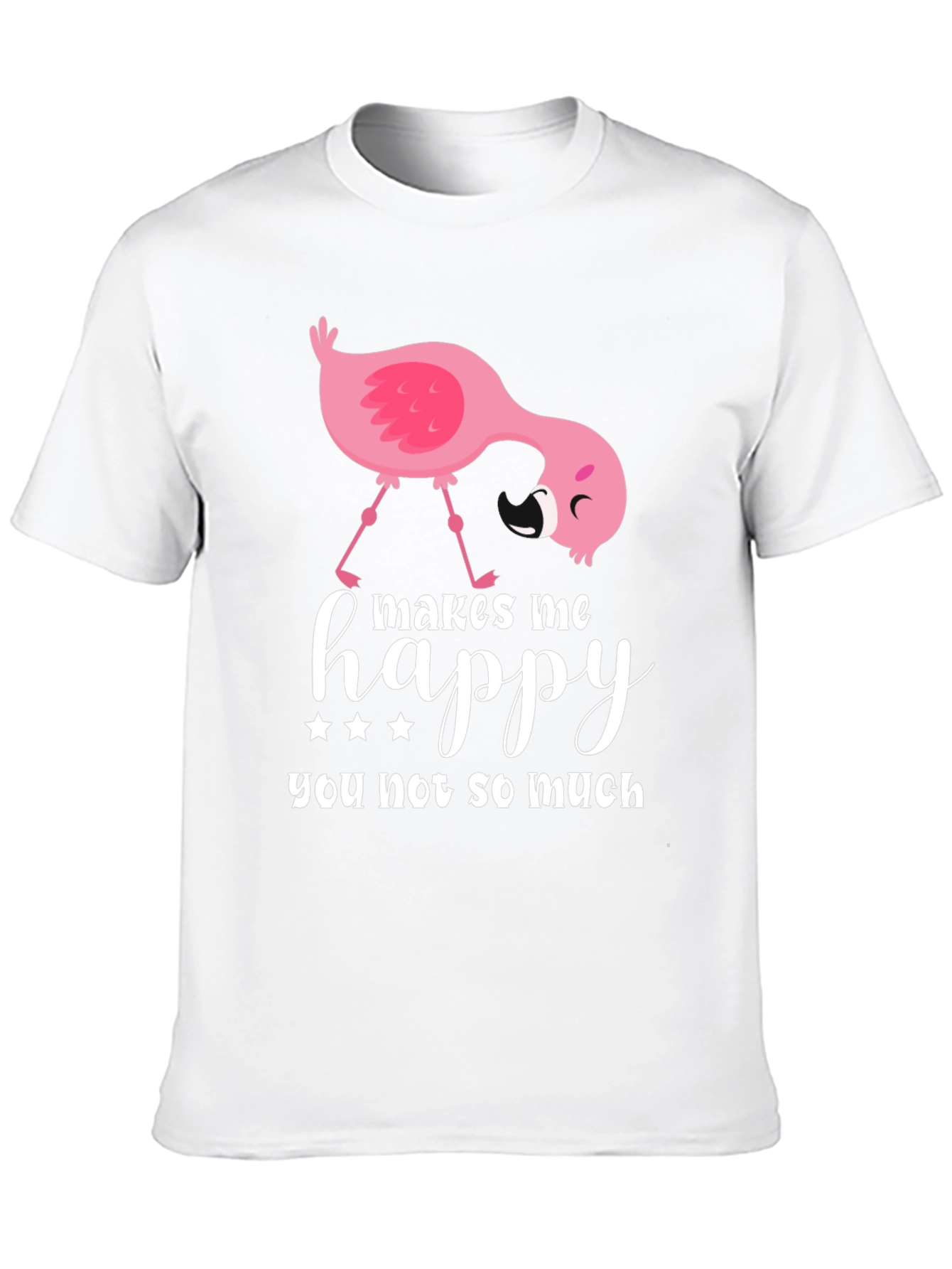 Funny Flamingo Graphic T-Shirt - Makes Me Happy