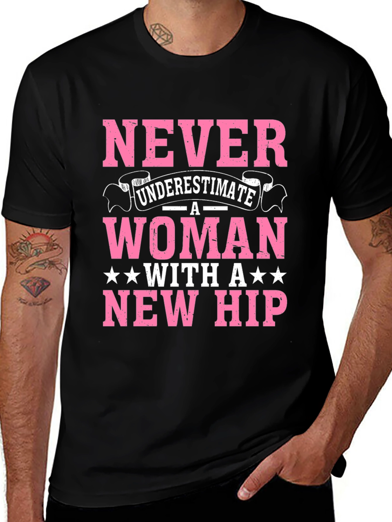Never Underestimate a Woman with a New Hip T-Shirt