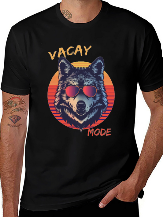 Vacay Mode Wolf Graphic Tee - Stylish Summer Apparel