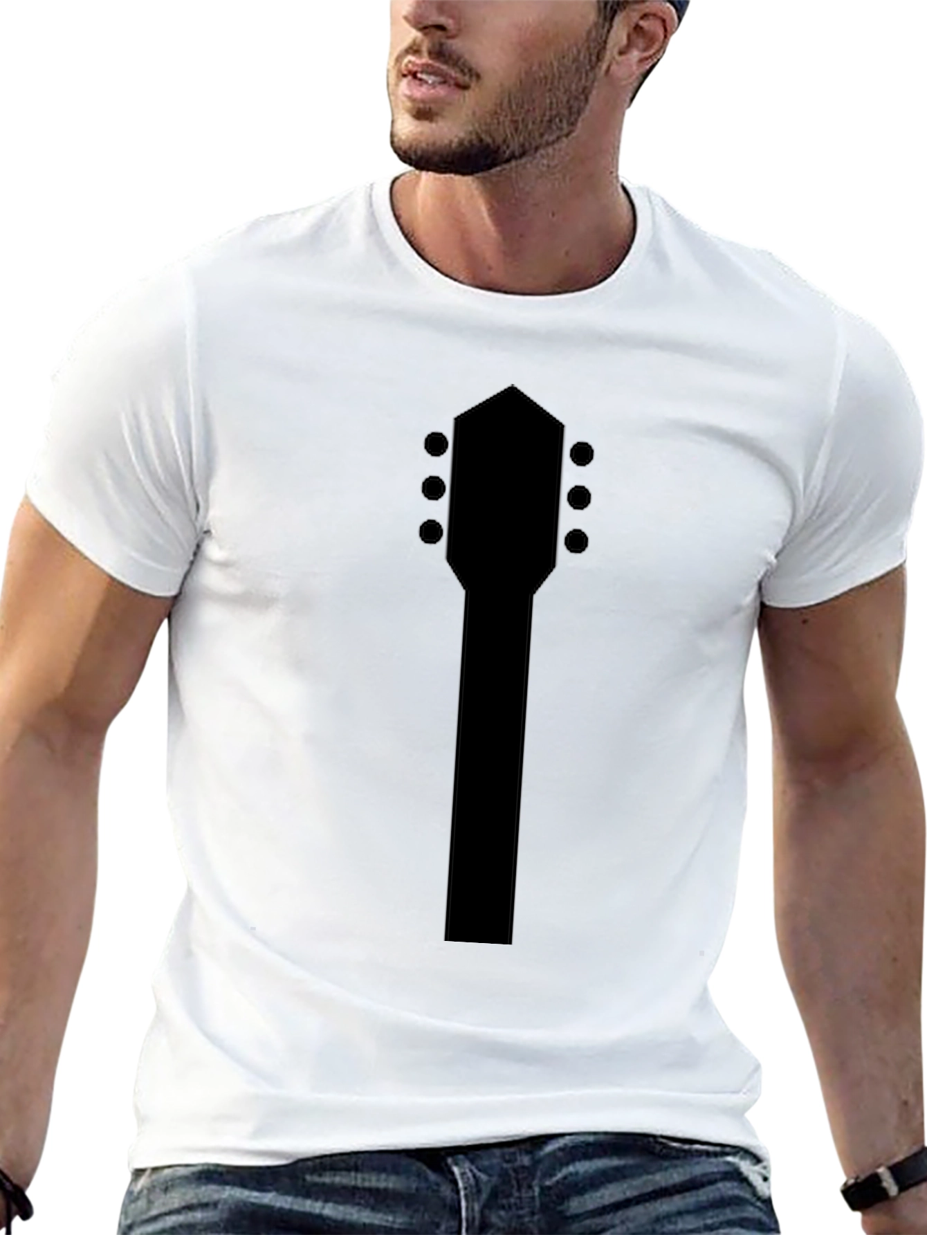 Guitar Headstock Black T-Shirt