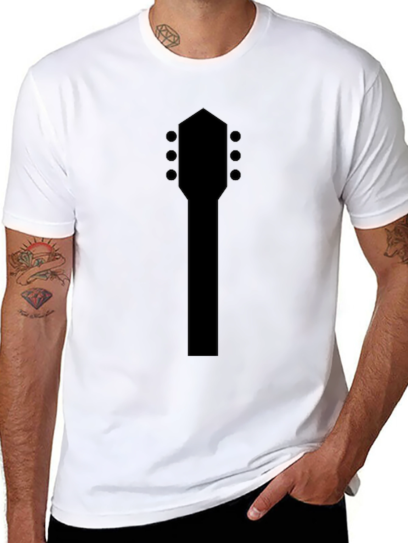 Guitar Headstock Black T-Shirt