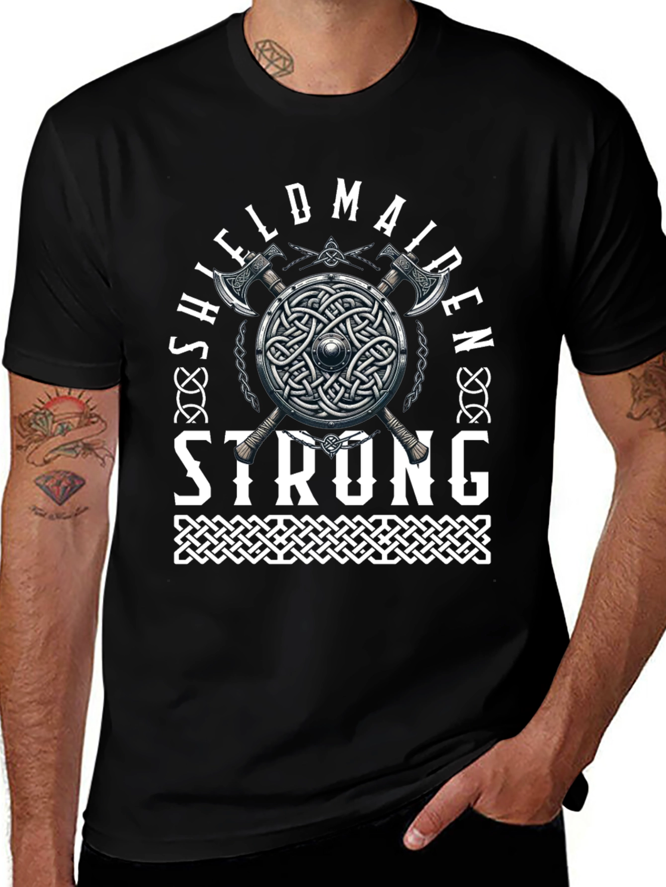 Shieldmaiden Strong Graphic Tee Viking Warrior T-Shirt
