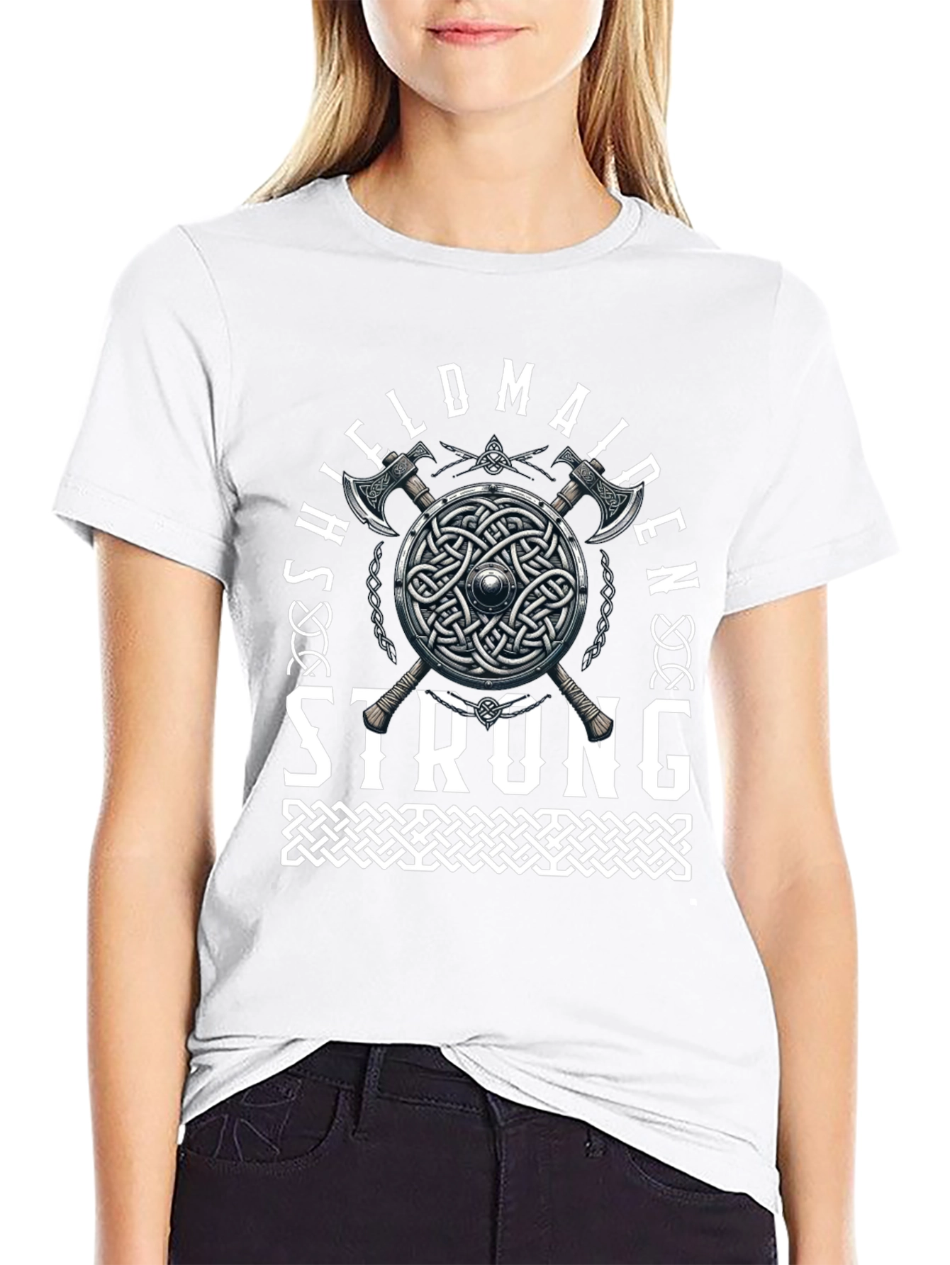 Shieldmaiden Strong Graphic Tee Viking Warrior T-Shirt