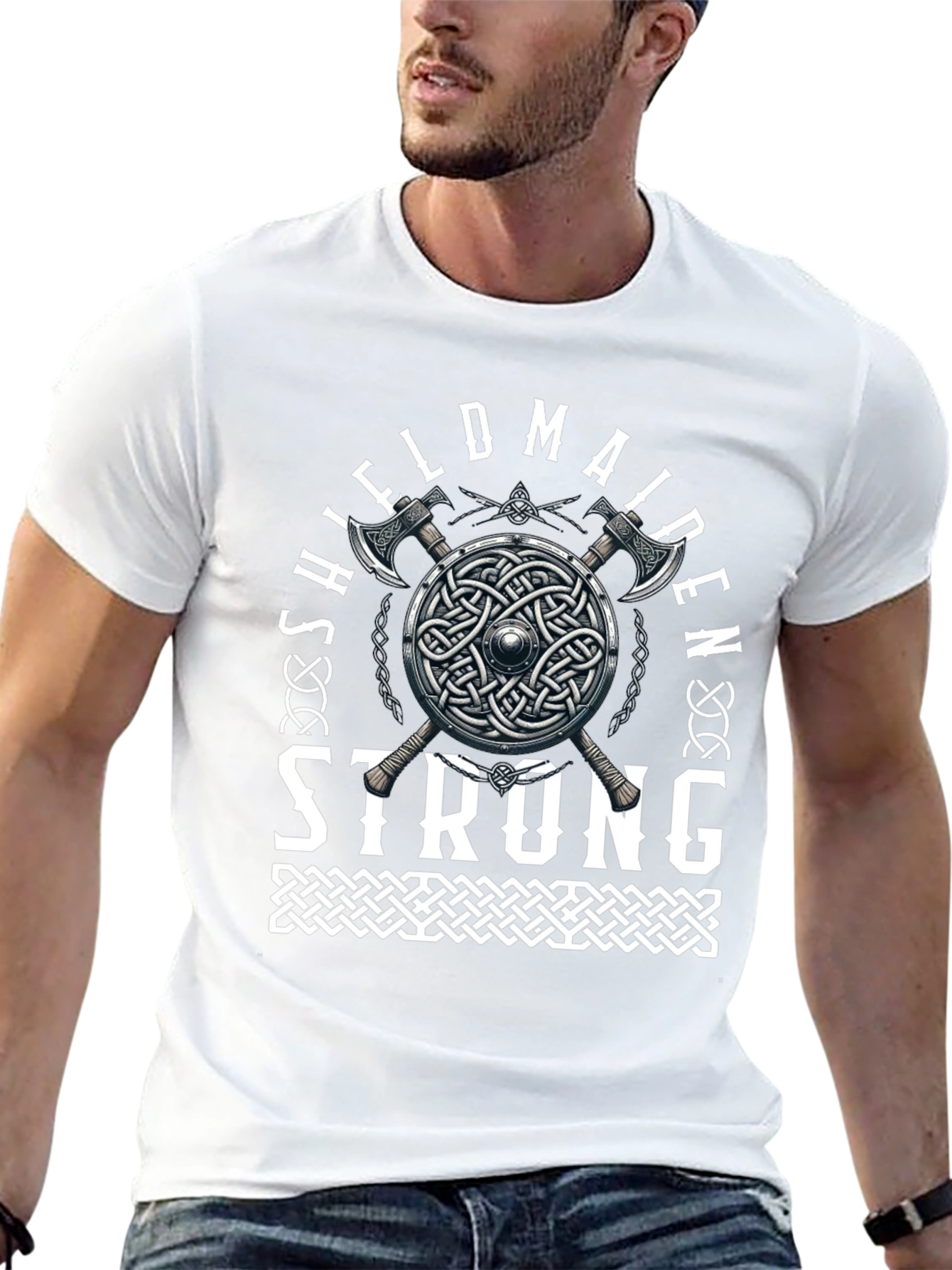 Shieldmaiden Strong Graphic Tee Viking Warrior T-Shirt