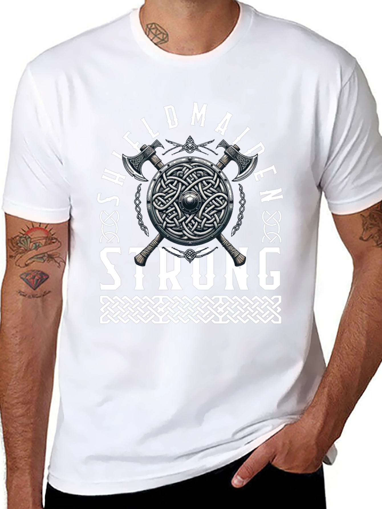 Shieldmaiden Strong Graphic Tee Viking Warrior T-Shirt