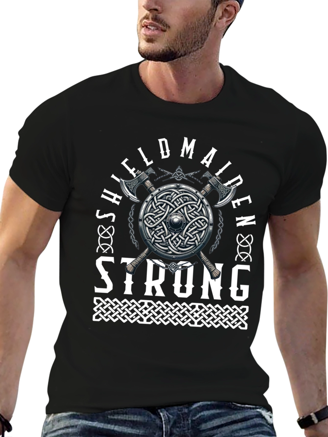Shieldmaiden Strong Graphic Tee Viking Warrior T-Shirt
