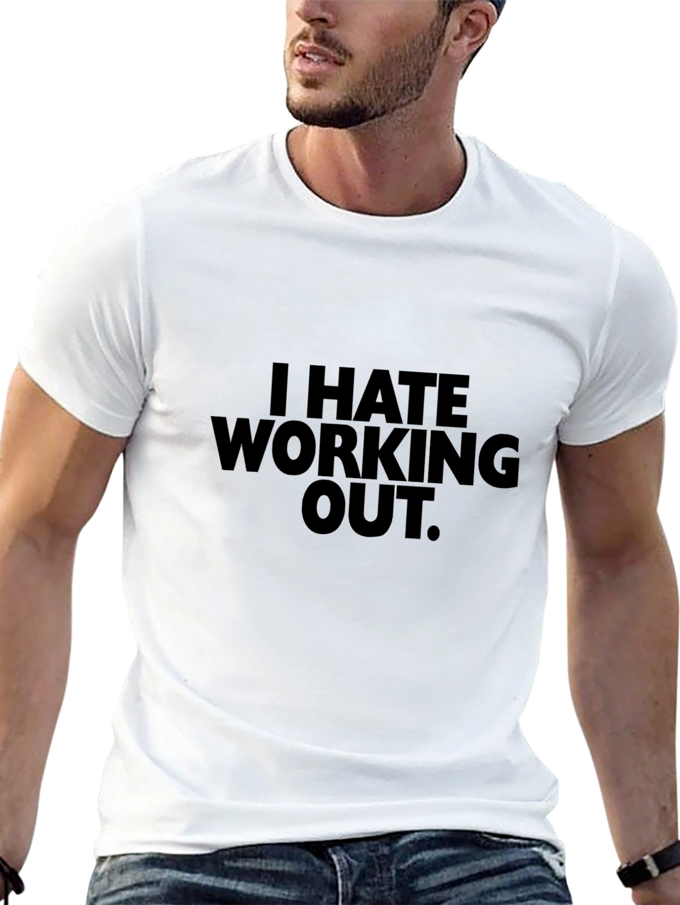 I Hate Working Out Black Graphic Tee