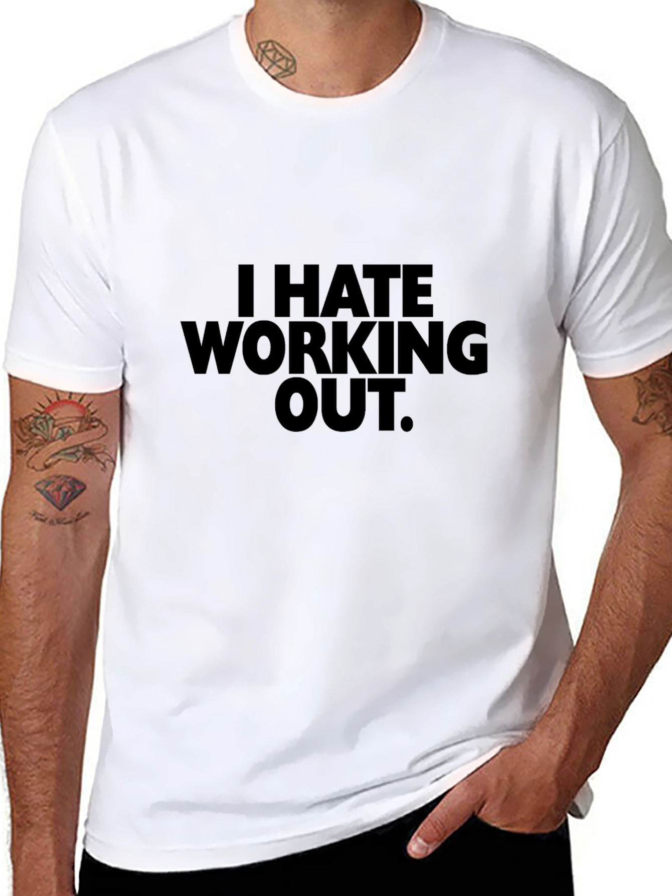 I Hate Working Out Black Graphic Tee