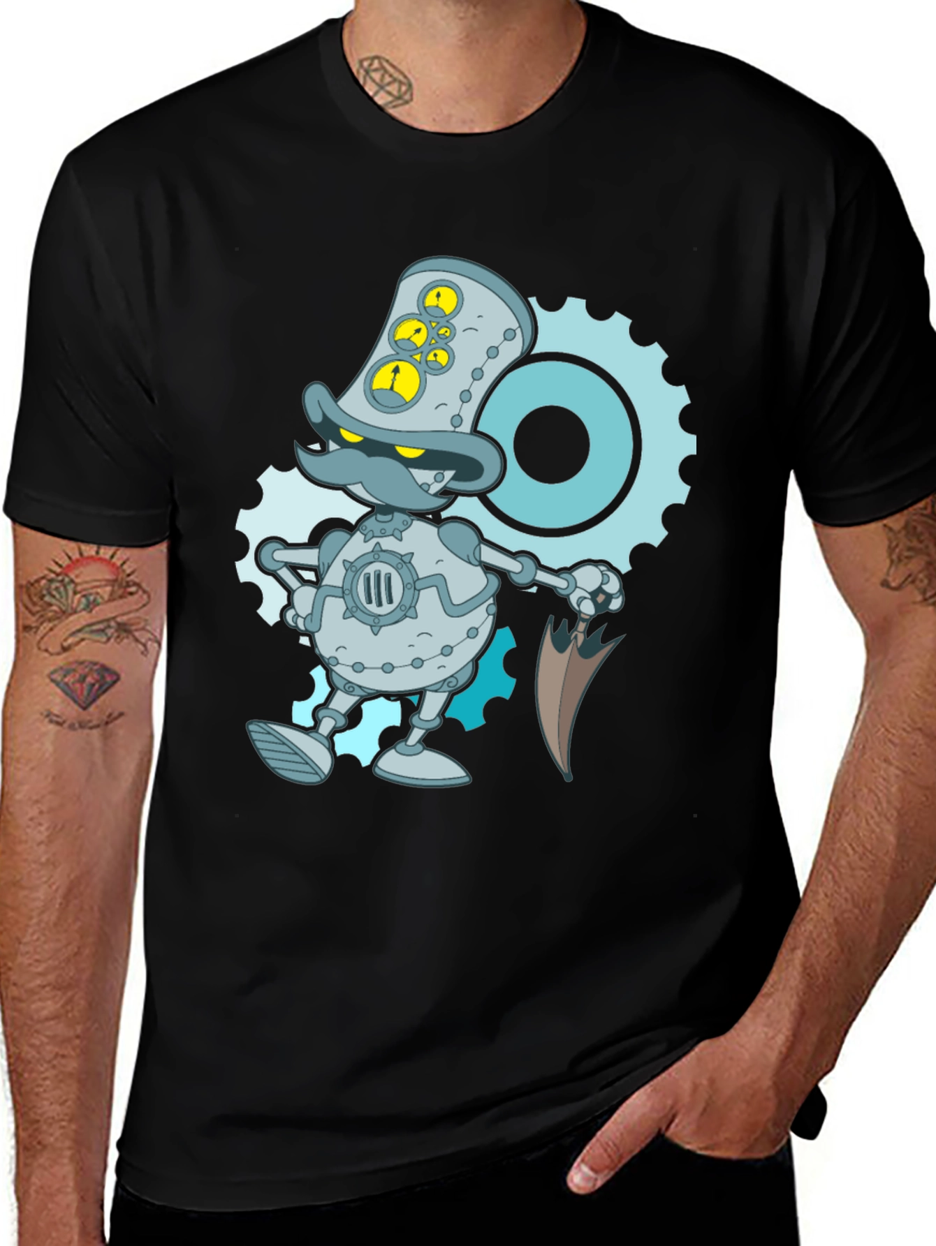 Steampunk Duck Robot Graphic T-Shirt