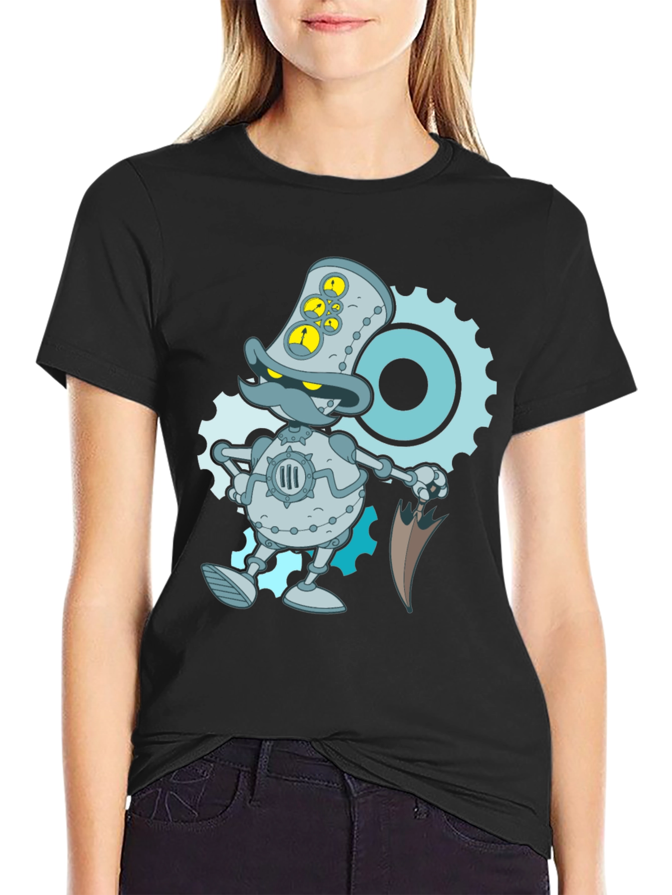 Steampunk Duck Robot Graphic T-Shirt