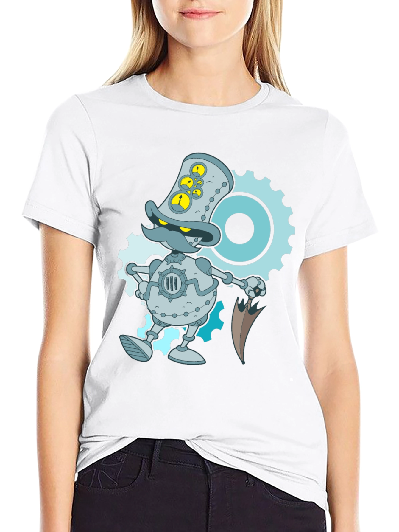 Steampunk Duck Robot Graphic T-Shirt