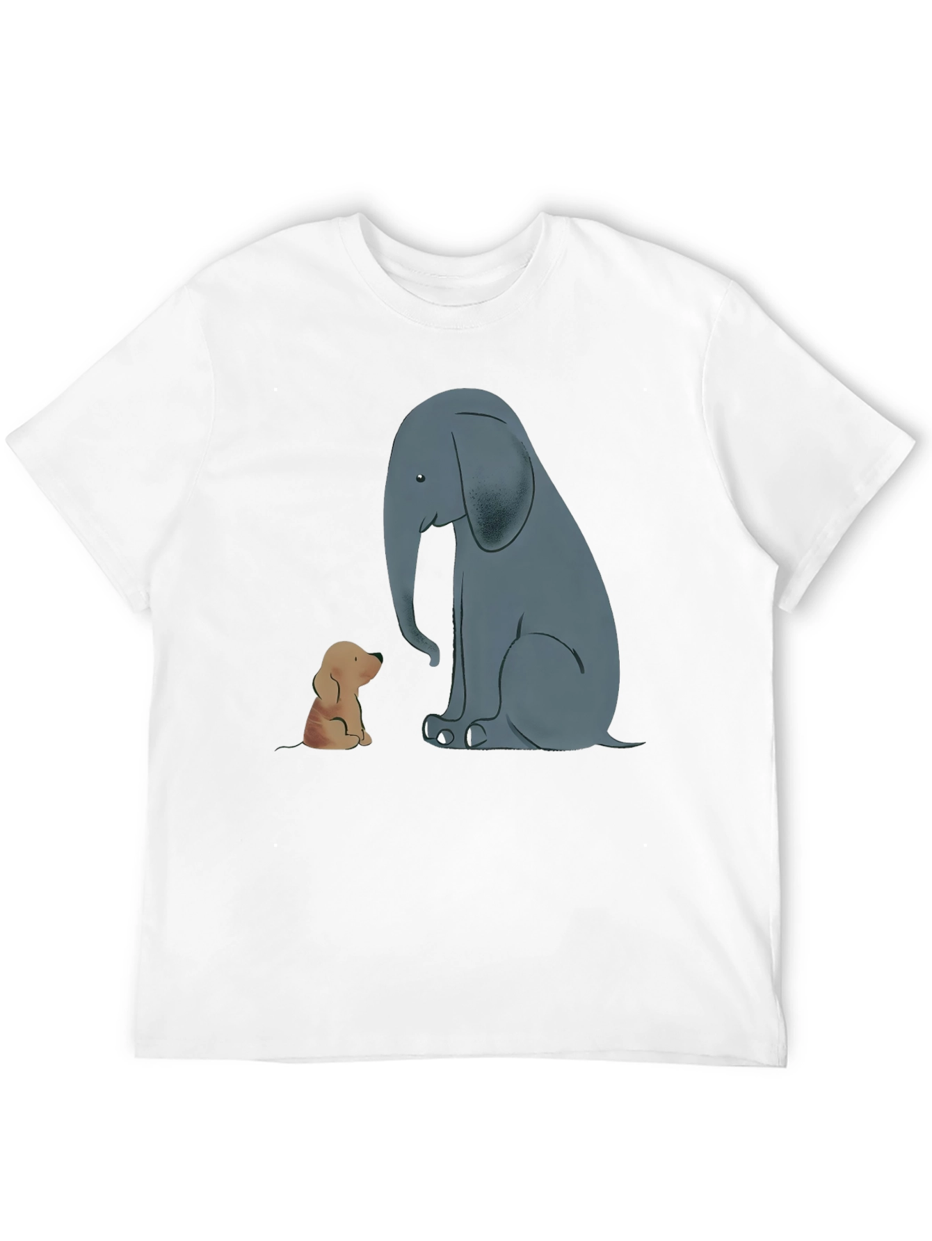 Elephant and Dog Graphic Tee - Black