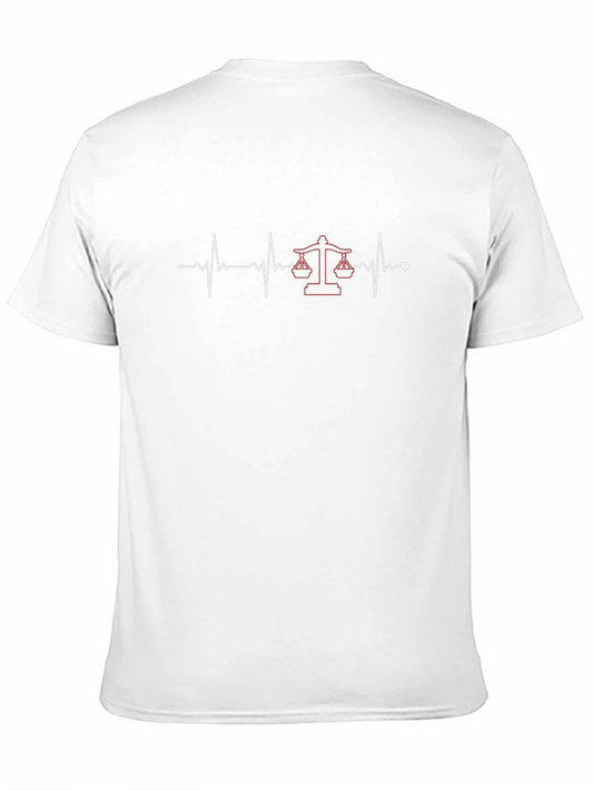 Lawyer Heartbeat T-Shirt - Scales of Justice