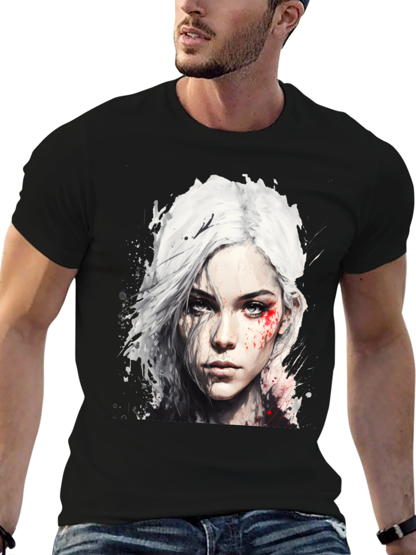 Witcher Ciri Graphic Tee - Mens Black T-Shirt