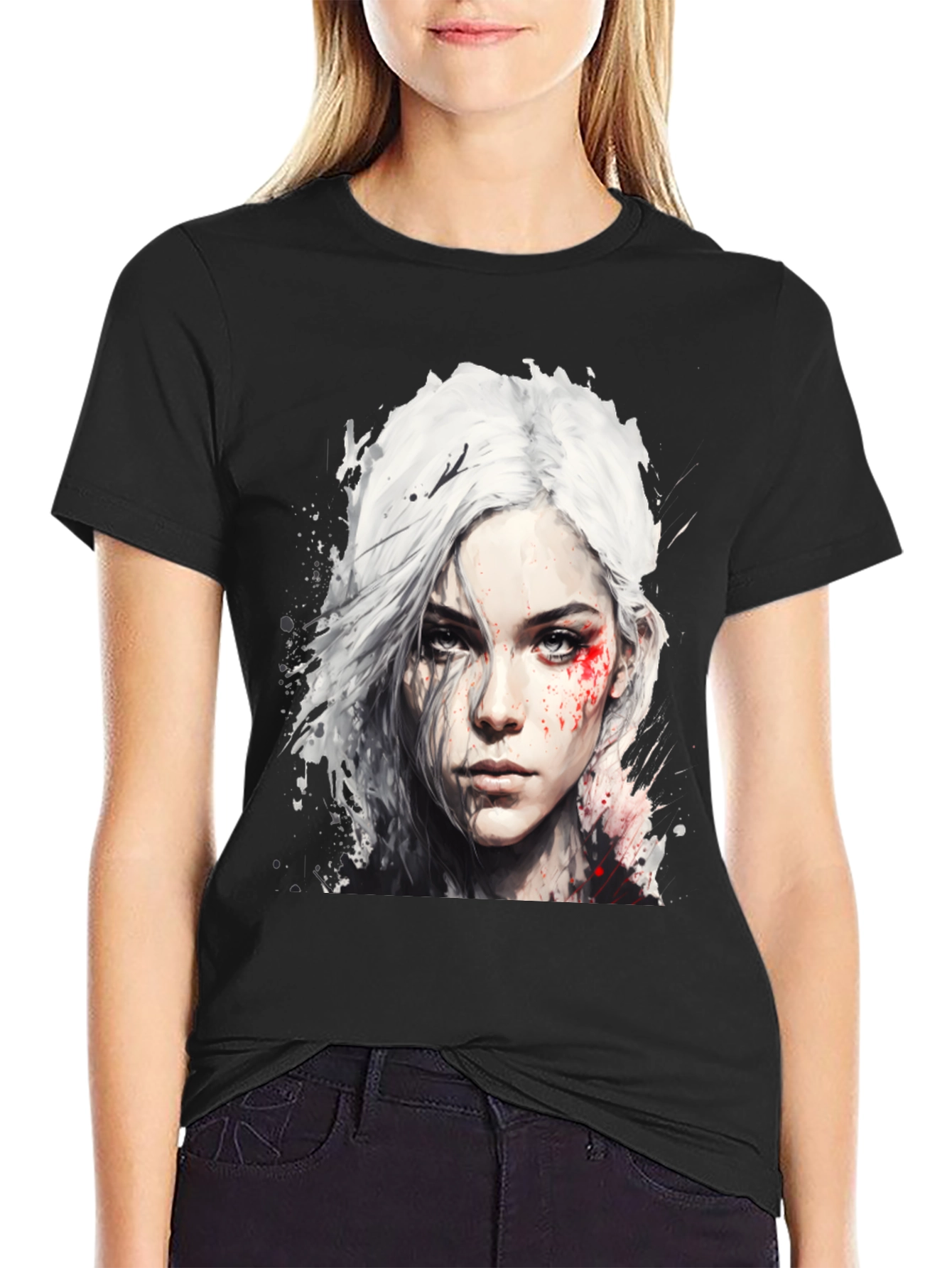Witcher Ciri Graphic Tee - Mens Black T-Shirt