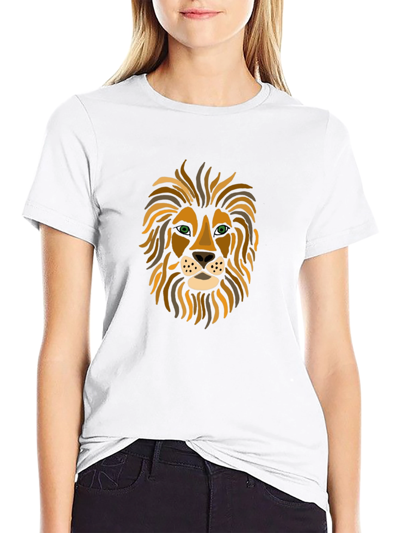 Lion Face Graphic Tee - Stylish Mens T-Shirt