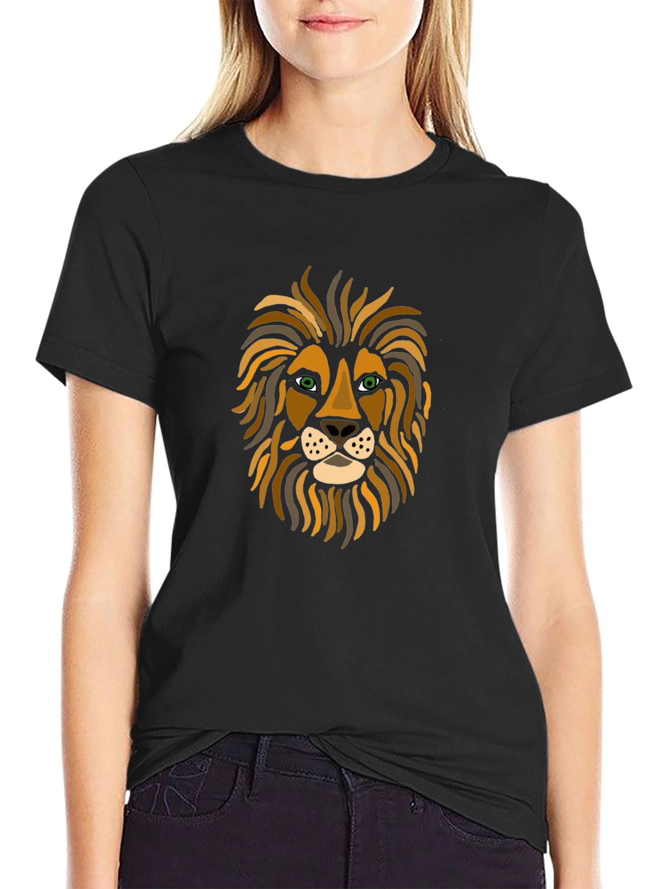 Lion Face Graphic Tee - Stylish Mens T-Shirt