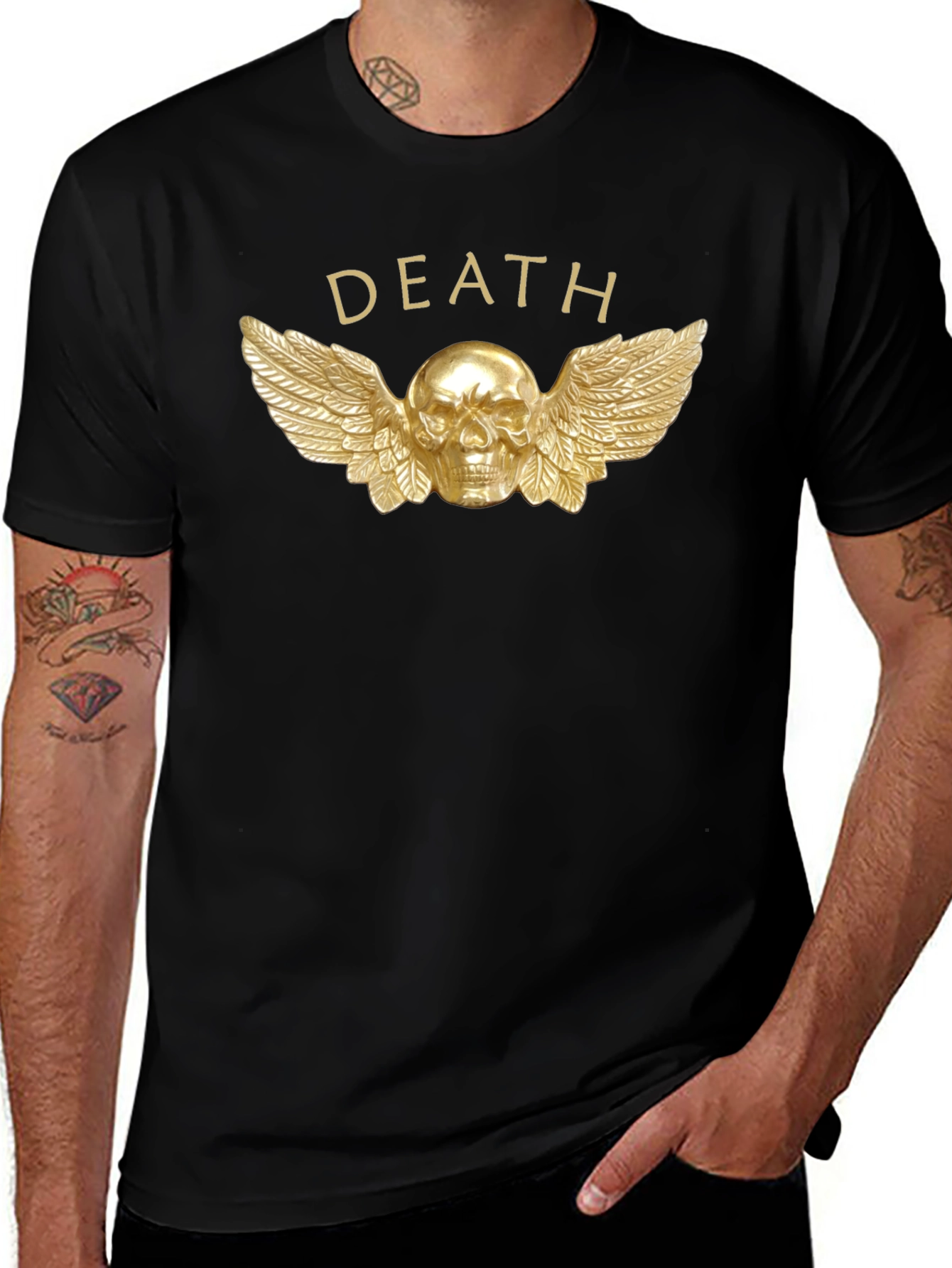 Death Skull Wings Graphic T-Shirt