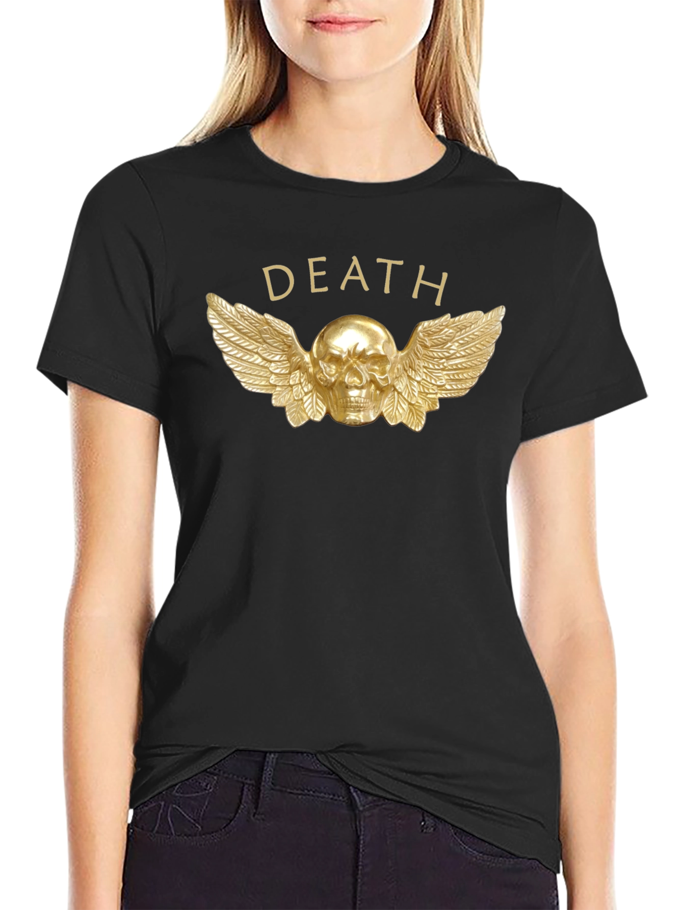 Death Skull Wings Graphic T-Shirt
