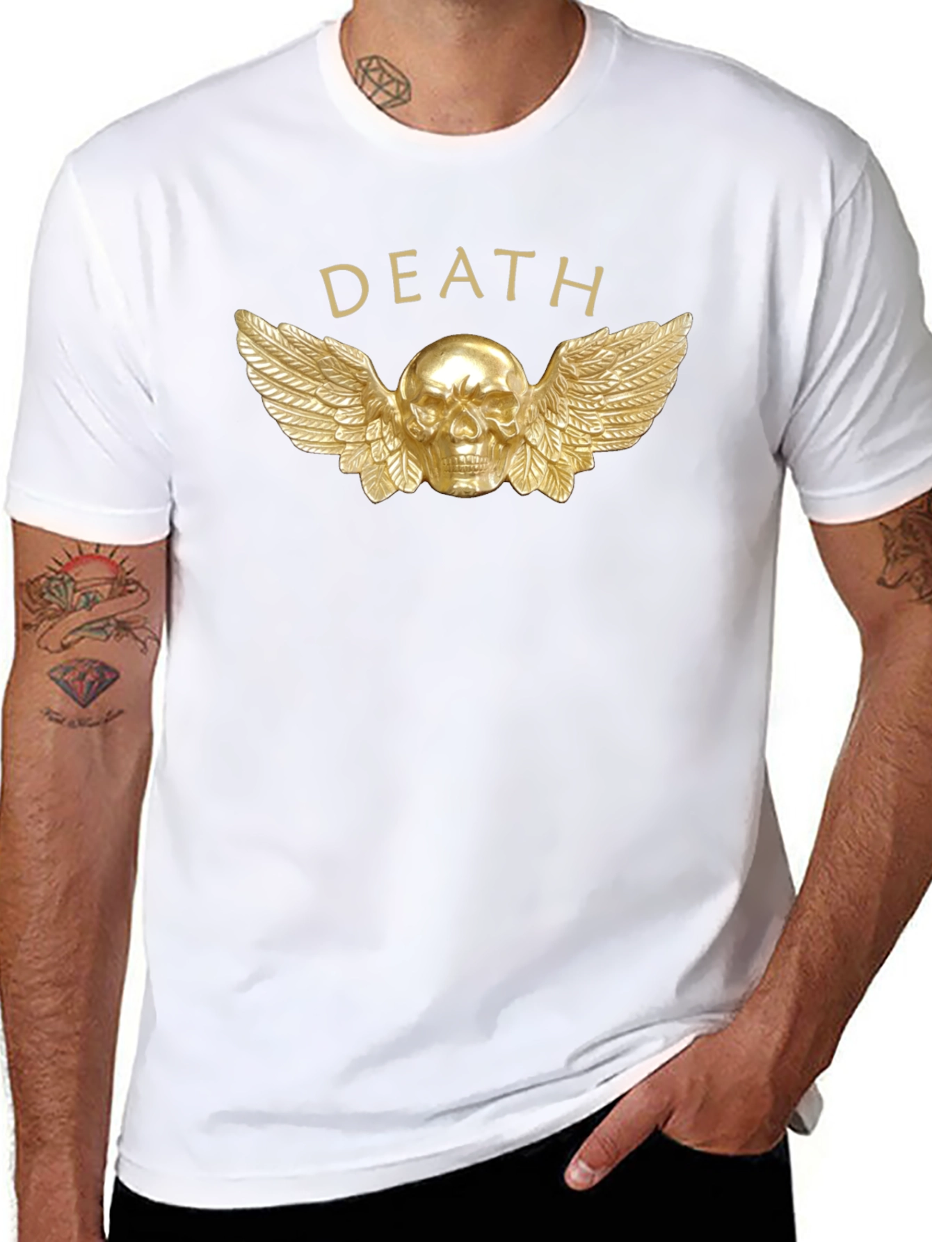 Death Skull Wings Graphic T-Shirt