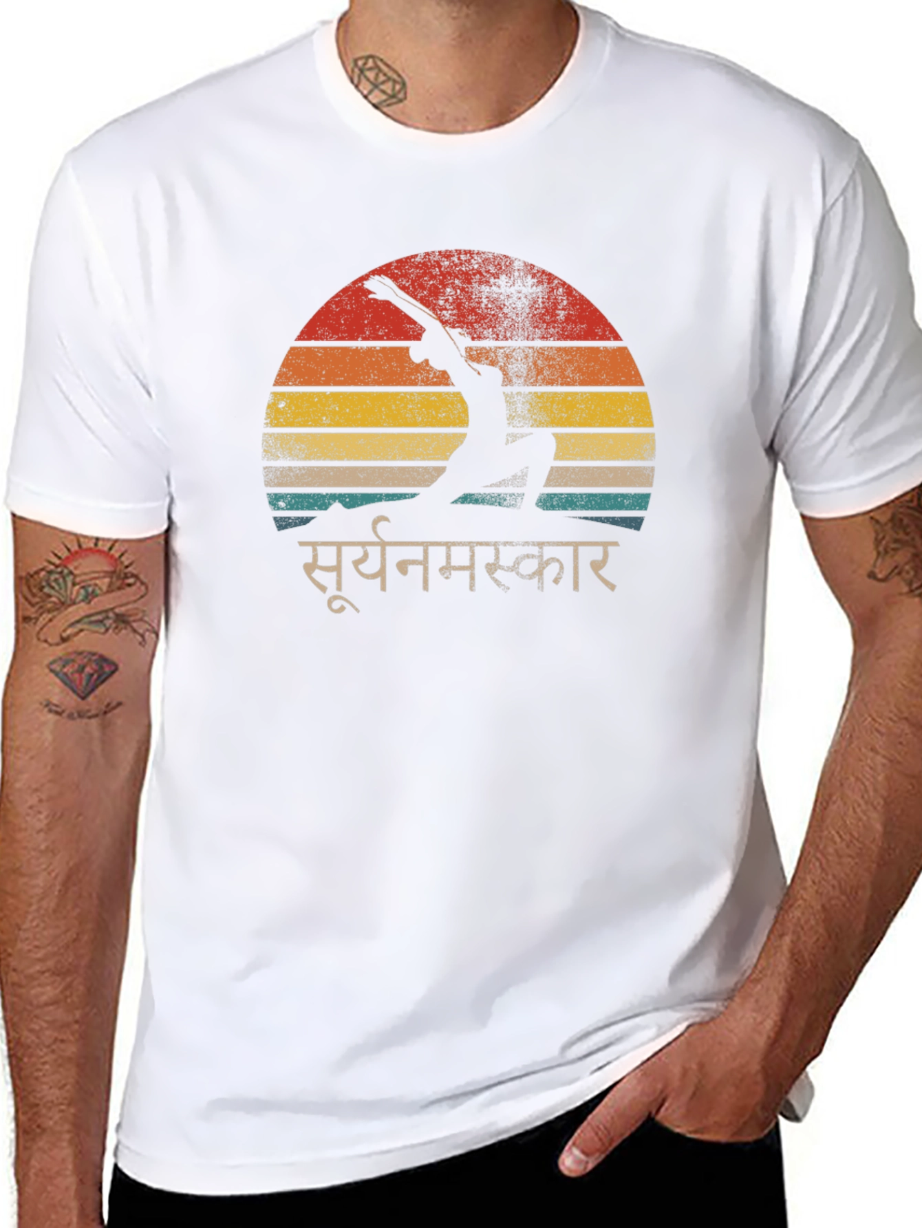 Yoga Sun Salutation Graphic T-Shirt