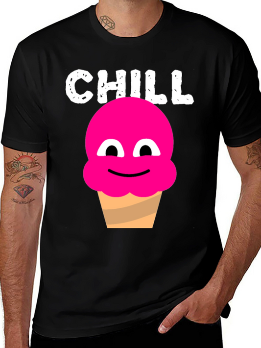 Chill Ice Cream Graphic Tee - Novelty T-Shirt