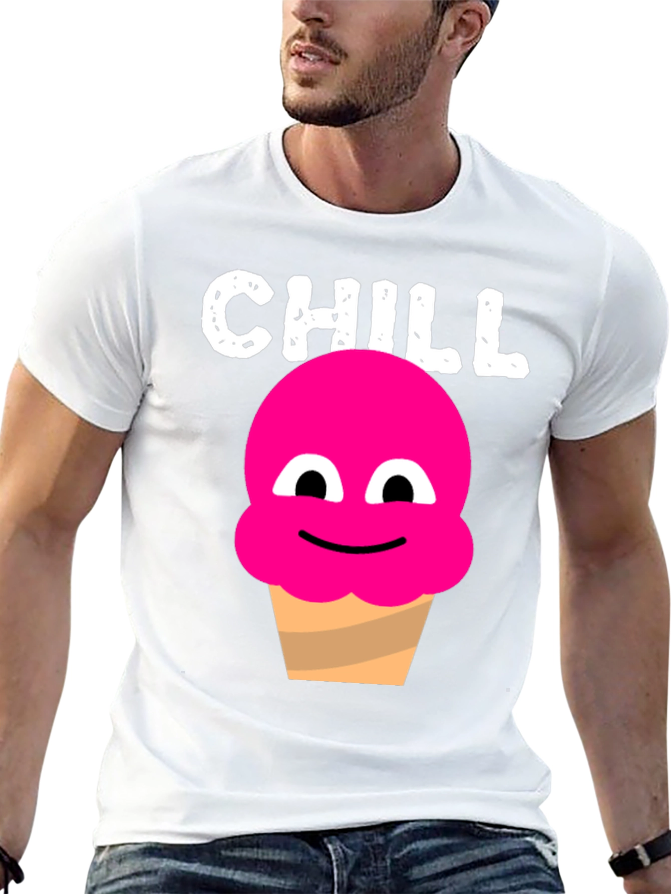 Chill Ice Cream Graphic Tee - Novelty T-Shirt