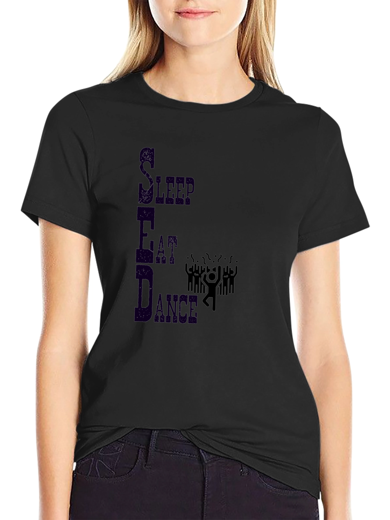 Eat Sleep Dance Graphic Tee - Black Casual T-Shirt
