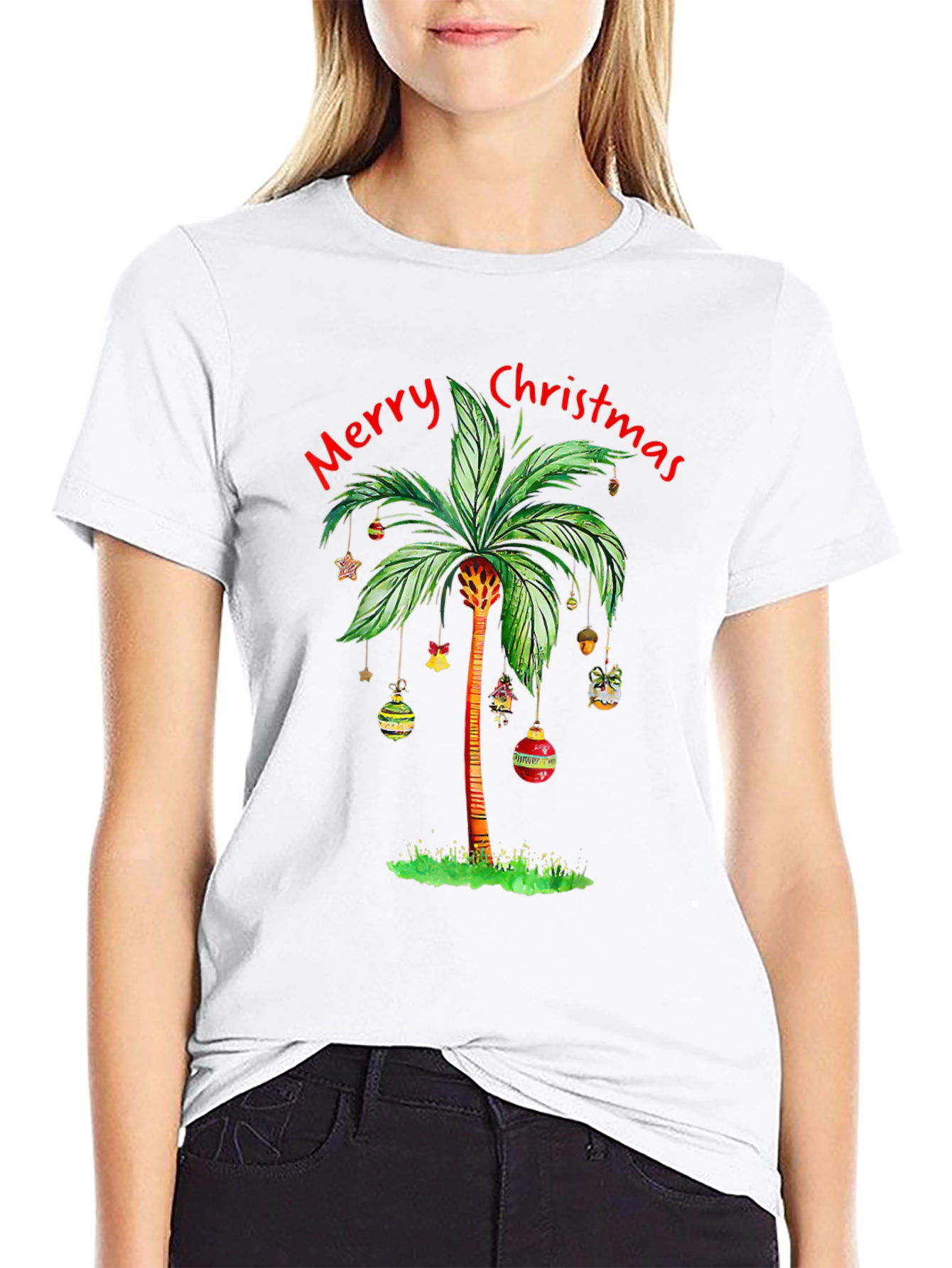 Tropical Christmas Palm Tree T-Shirt