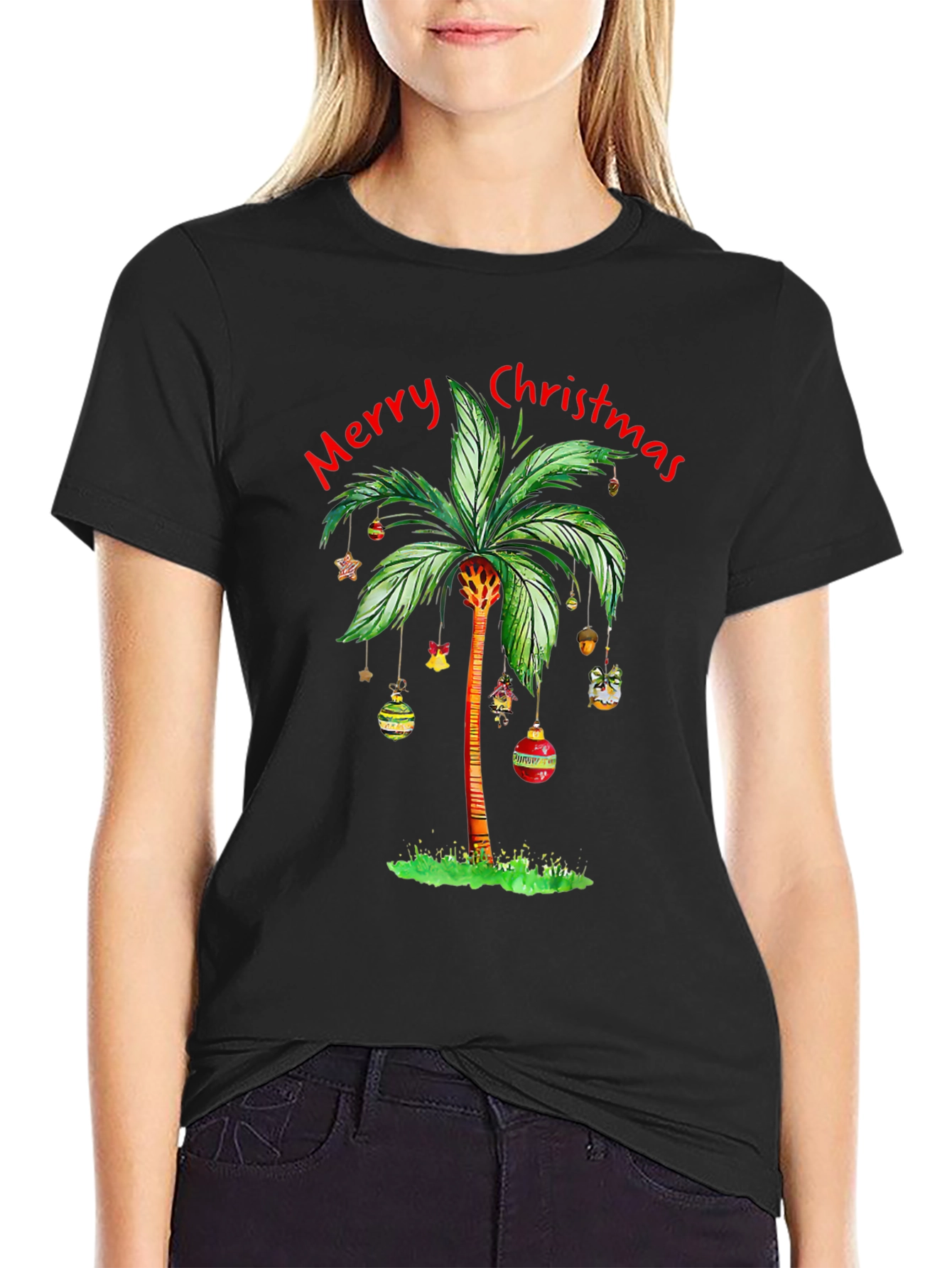 Tropical Christmas Palm Tree T-Shirt