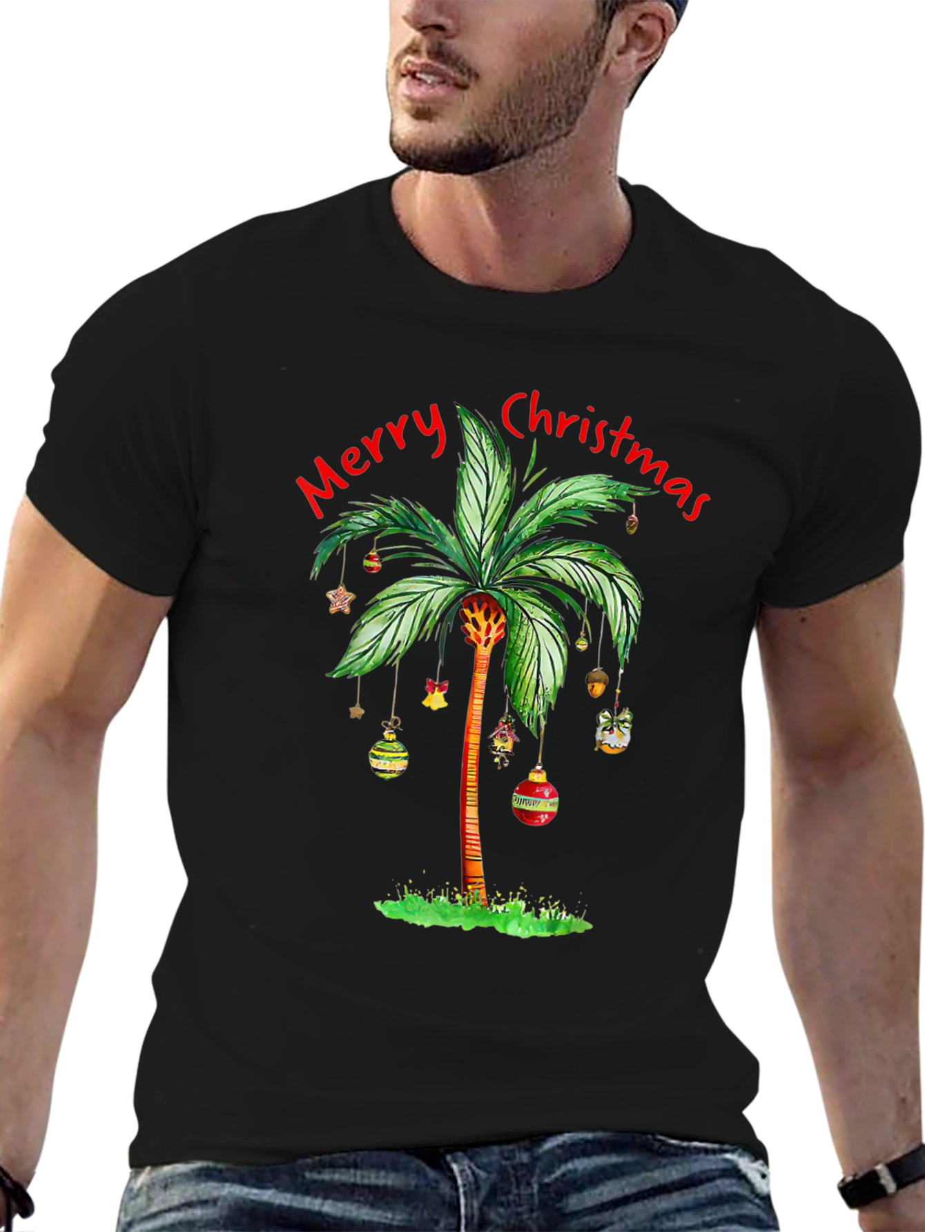 Tropical Christmas Palm Tree T-Shirt