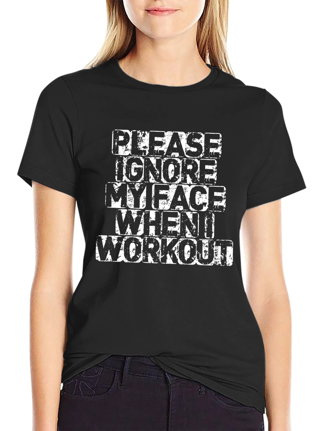 Funny Workout T-Shirt: Please Ignore My Face