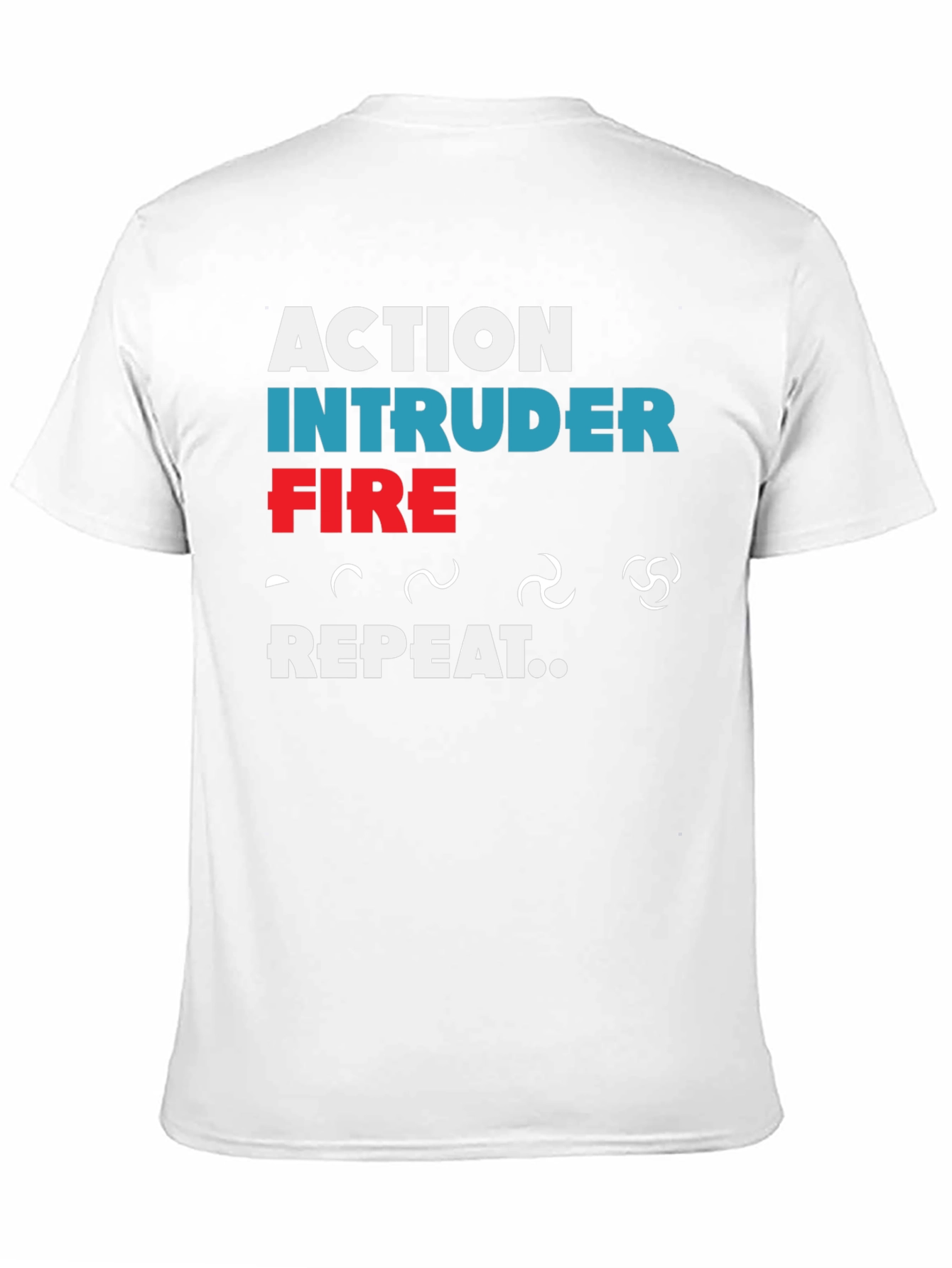 Action Intruder Fire Repeat Mens T-Shirt