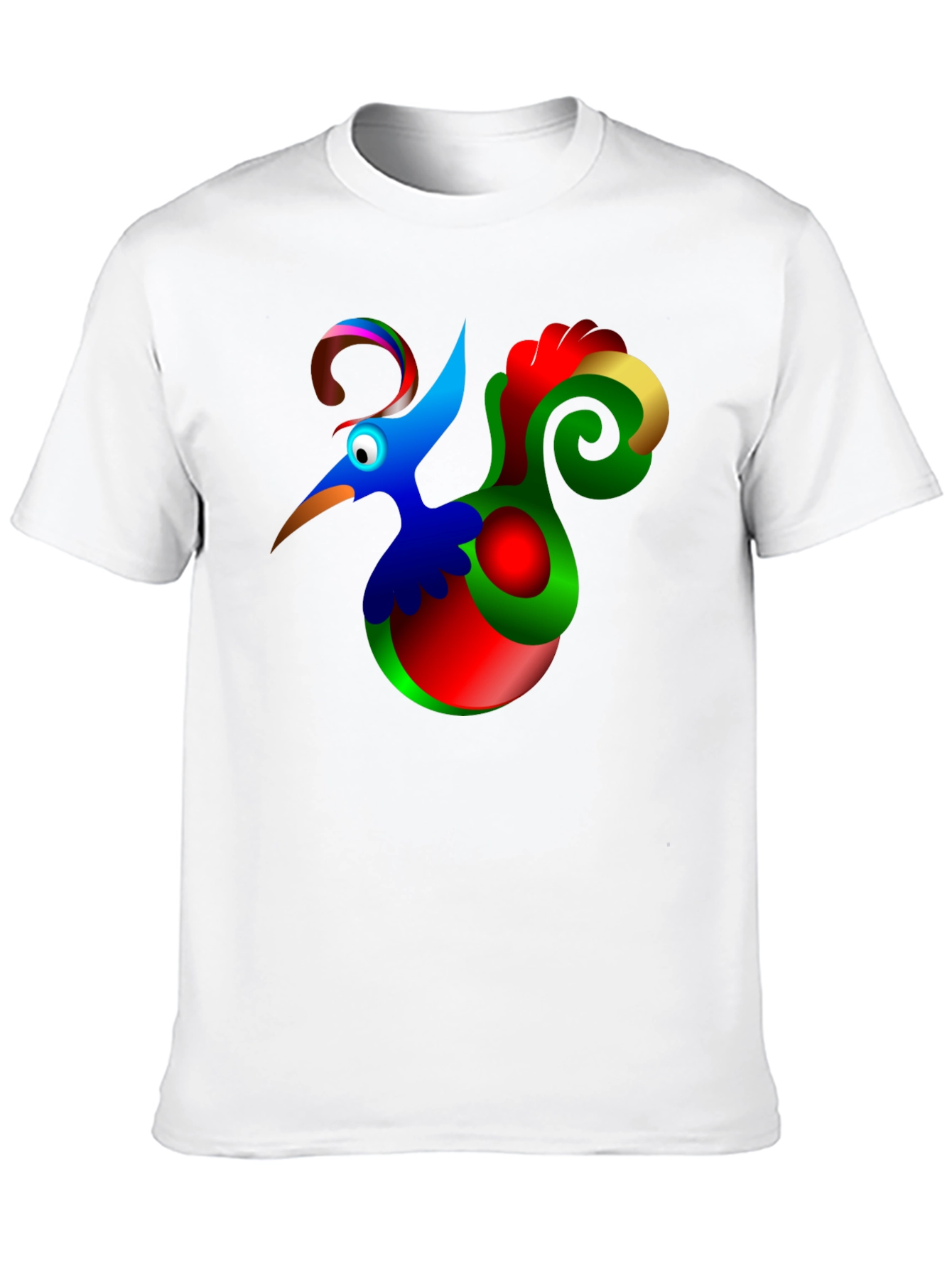 Funky Cartoon Bird Black T-Shirt