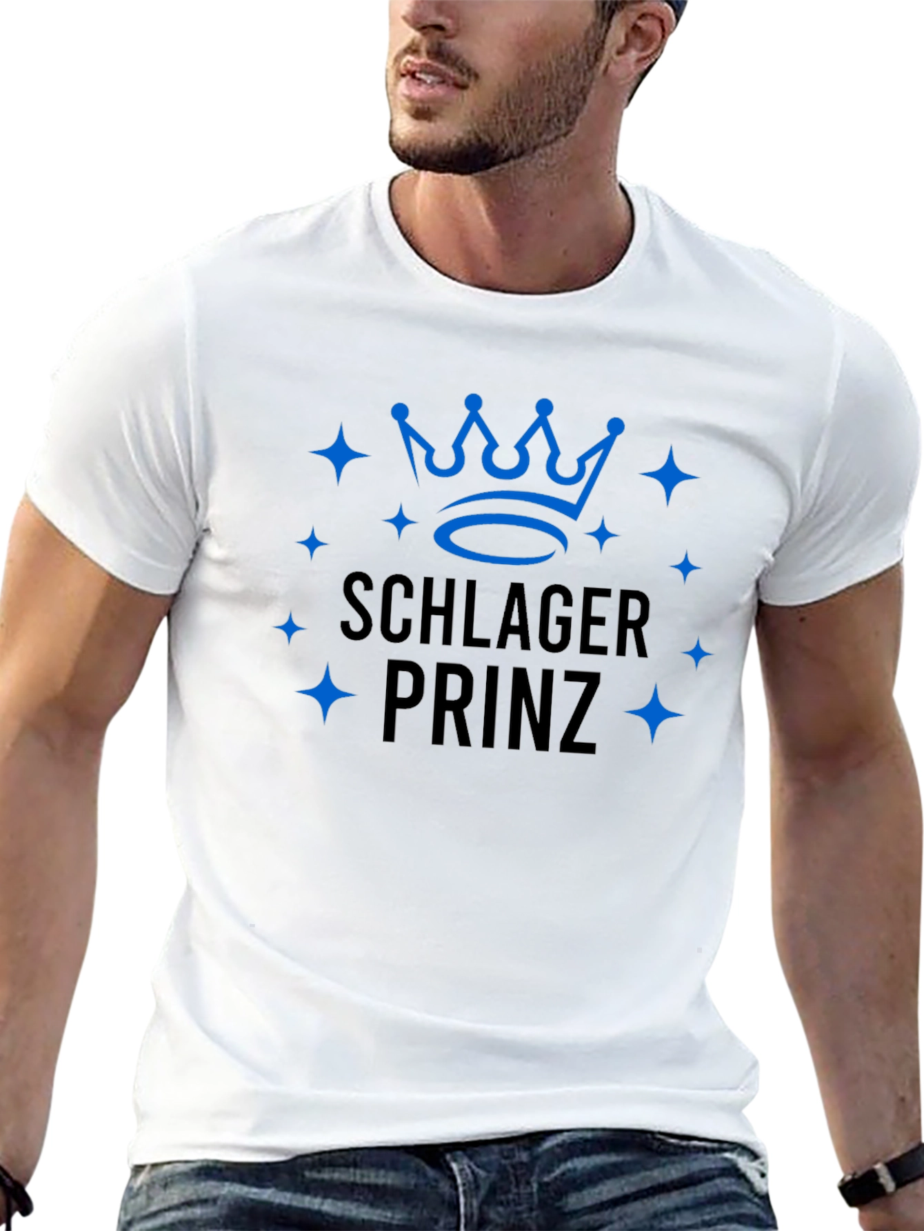 Schlager Prinz Blue Crown Black Tee