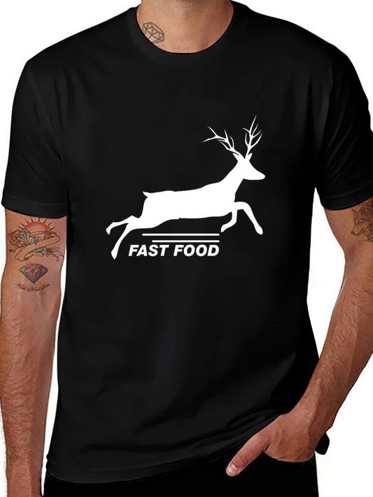 Deer Fast Food Black Graphic Tee