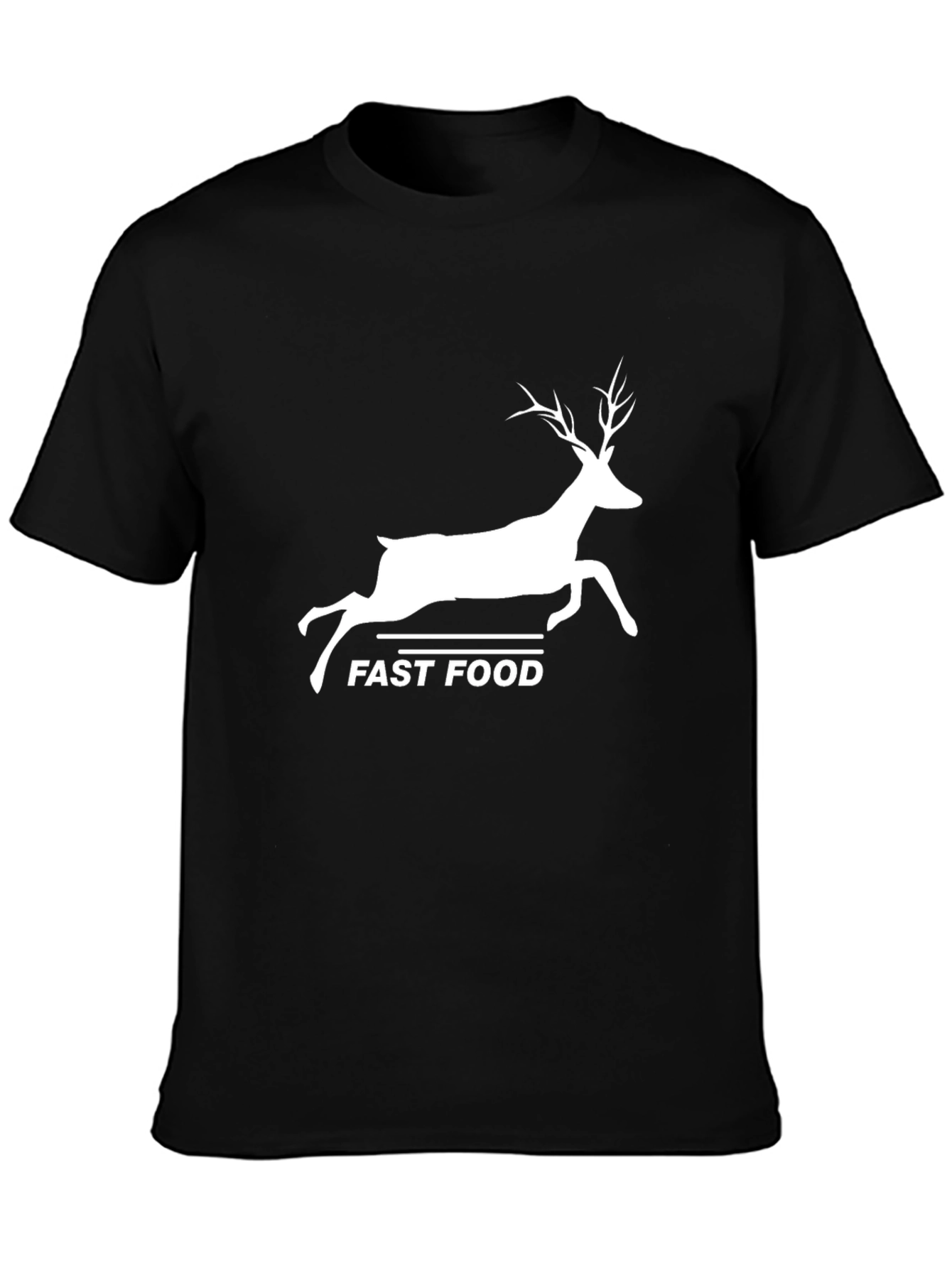 Deer Fast Food Black Graphic Tee