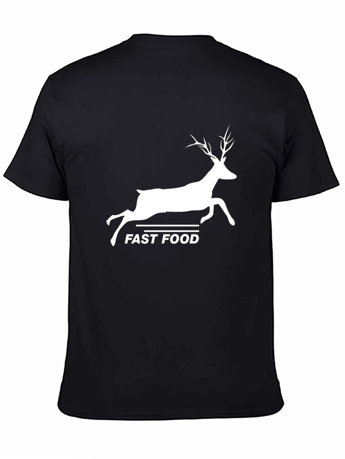 Deer Fast Food Black Graphic Tee