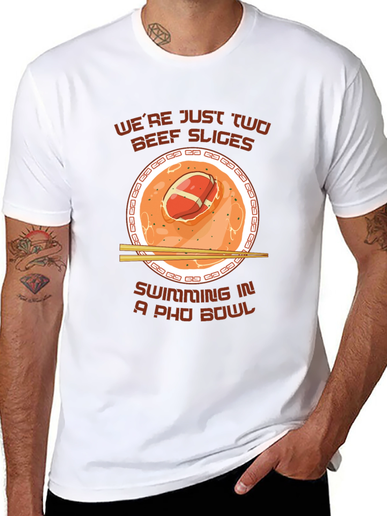 Pho Bowl T-Shirt - Were Just Two Beef Slices
