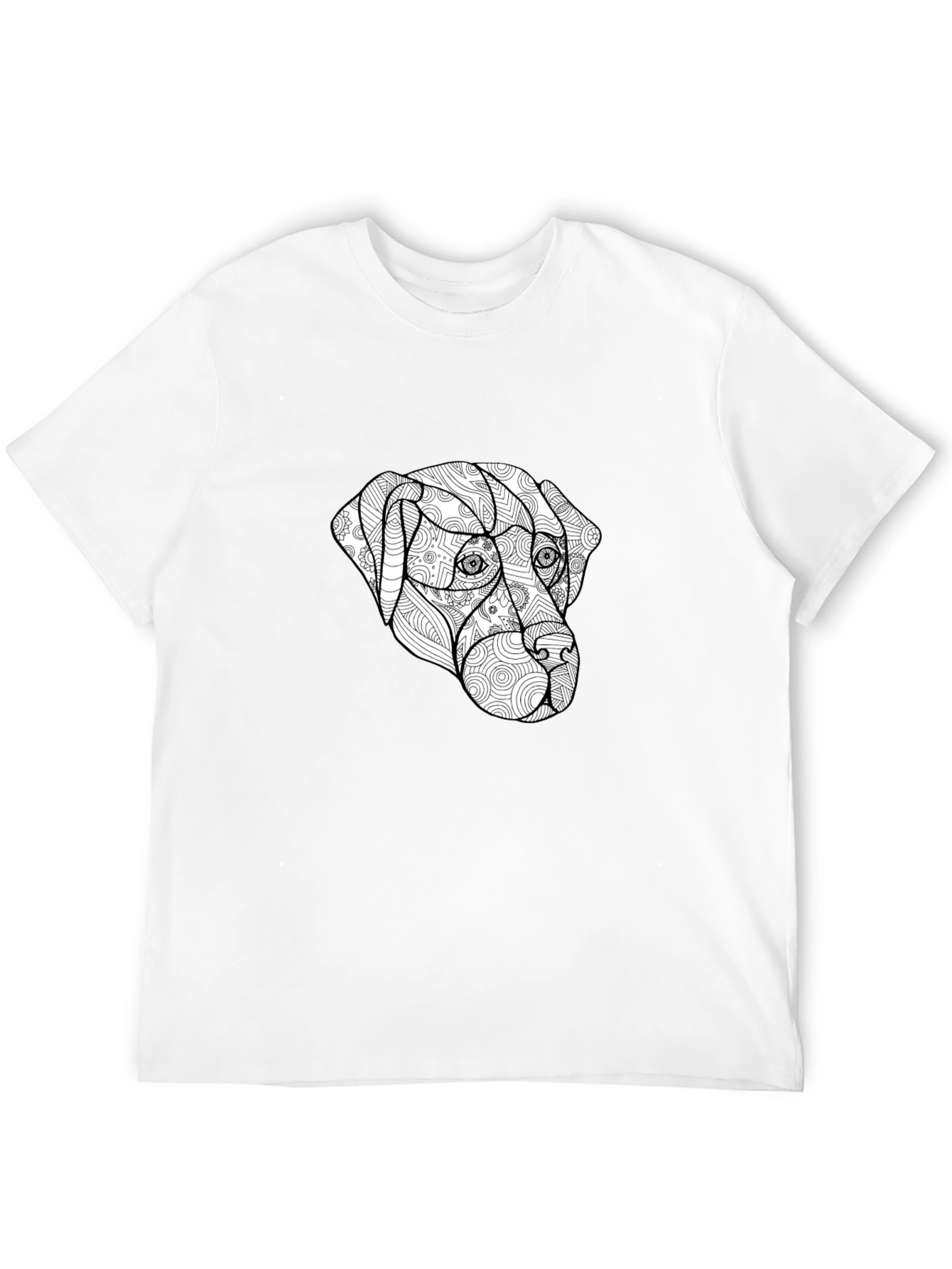 Dog Zentangle T-Shirt - Black