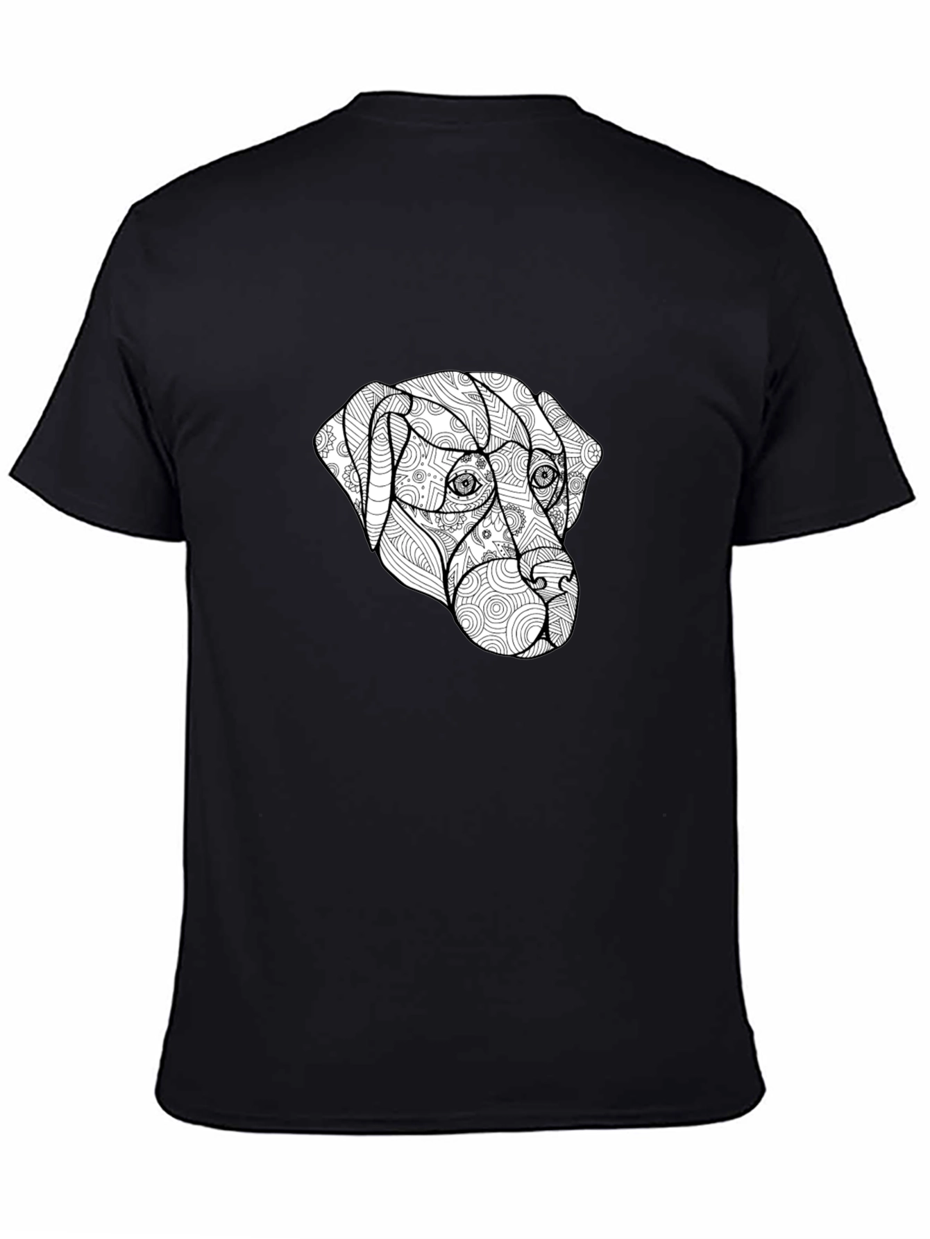 Dog Zentangle T-Shirt - Black