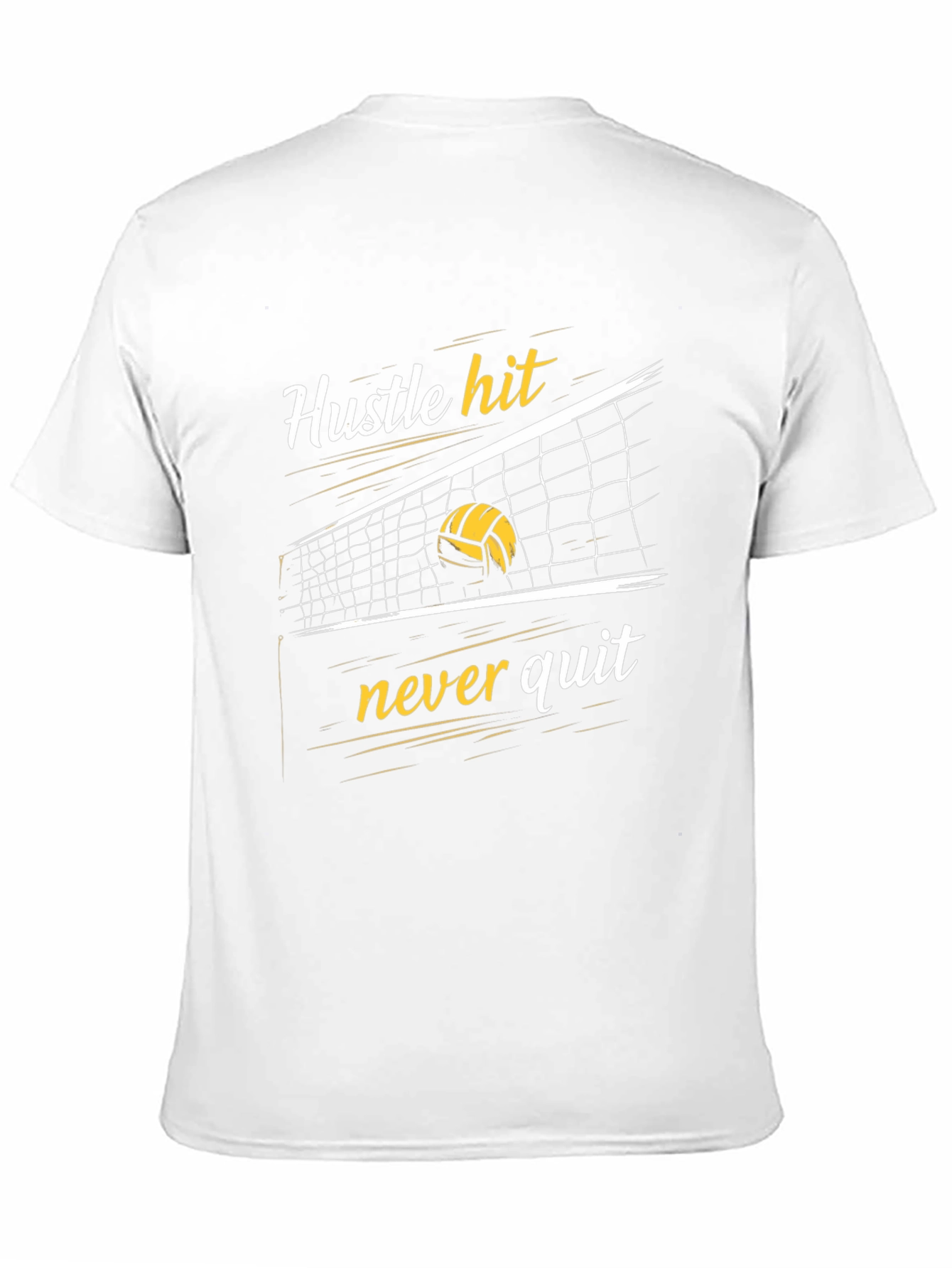 Hustle Hit Never Quit Volleyball Graphic Tee