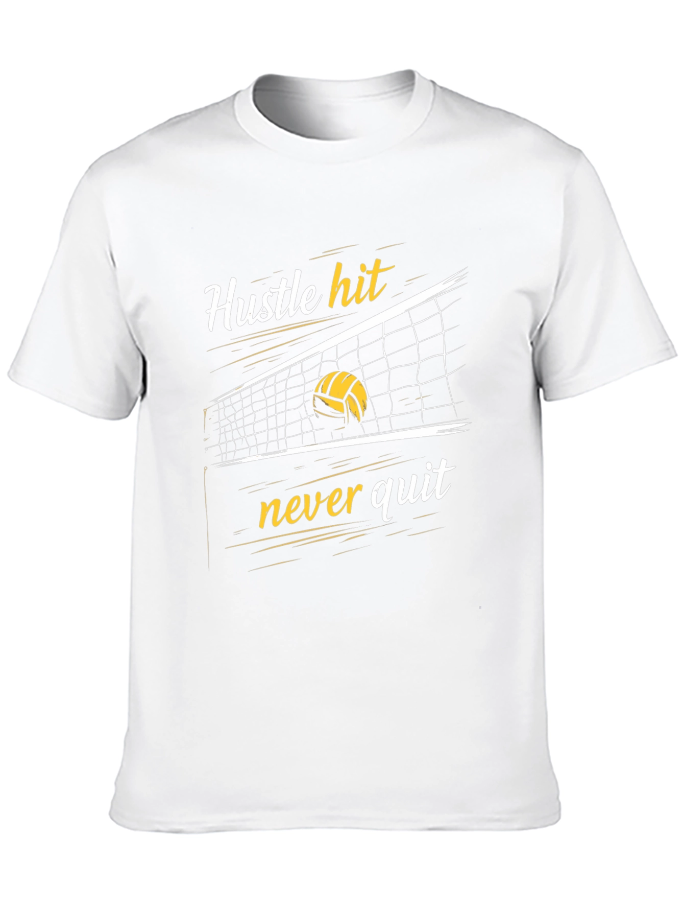 Hustle Hit Never Quit Volleyball Graphic Tee