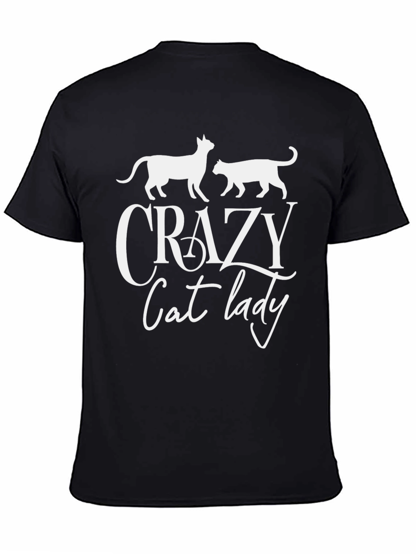 Crazy Cat Lady Graphic T-Shirt - Black