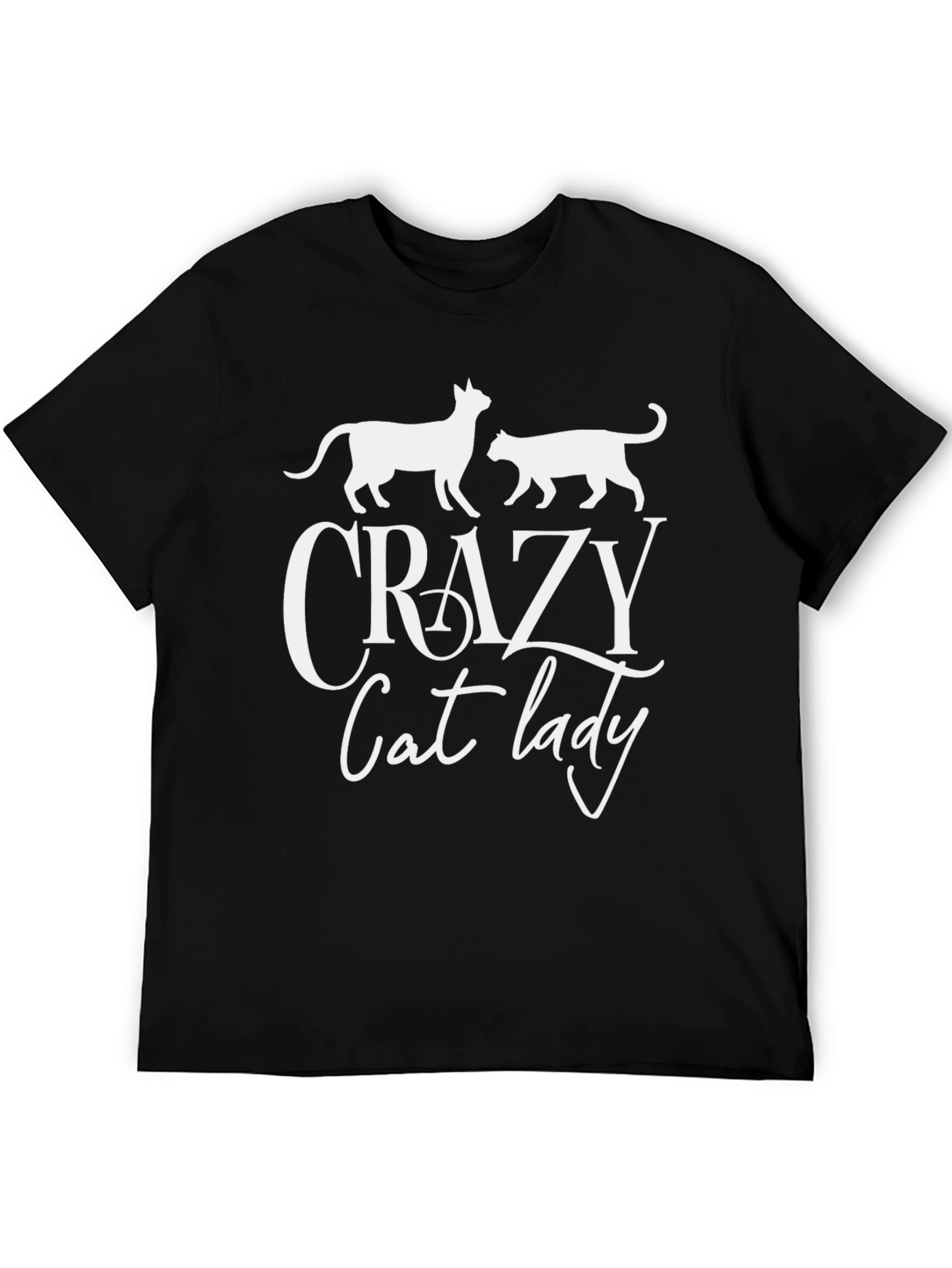 Crazy Cat Lady Graphic T-Shirt - Black