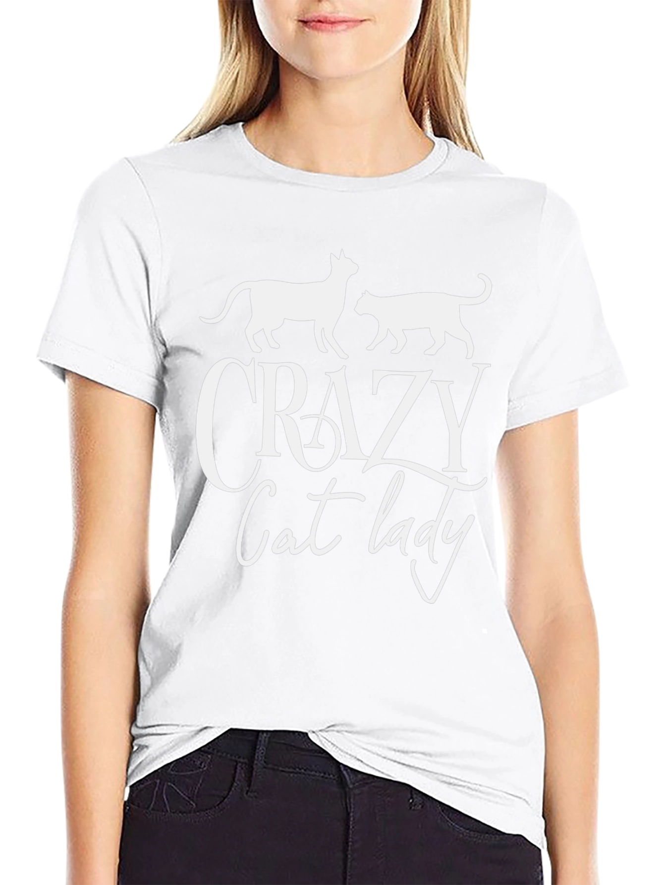 Crazy Cat Lady Graphic T-Shirt - Black