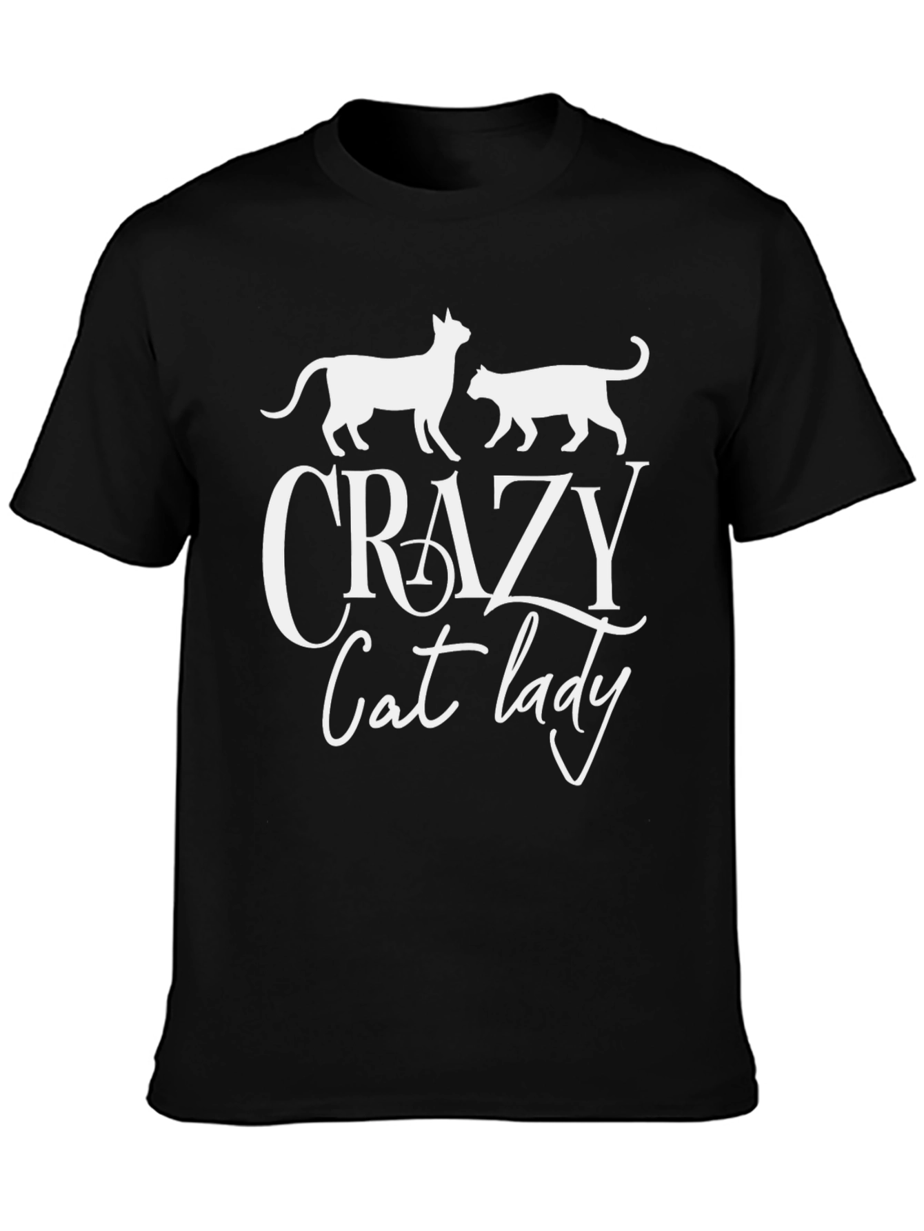Crazy Cat Lady Graphic T-Shirt - Black