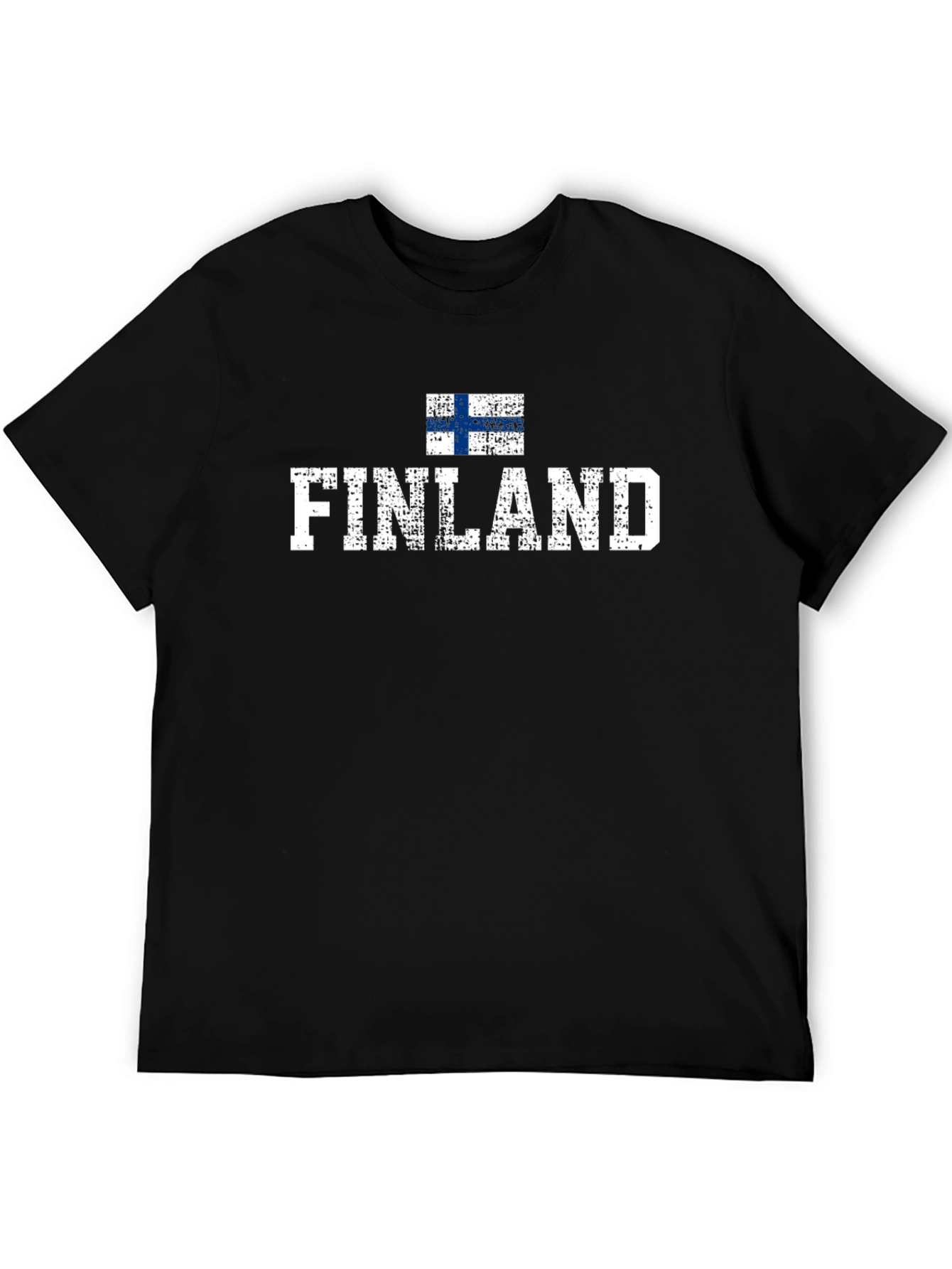 Finland Flag Graphic T-Shirt - Black